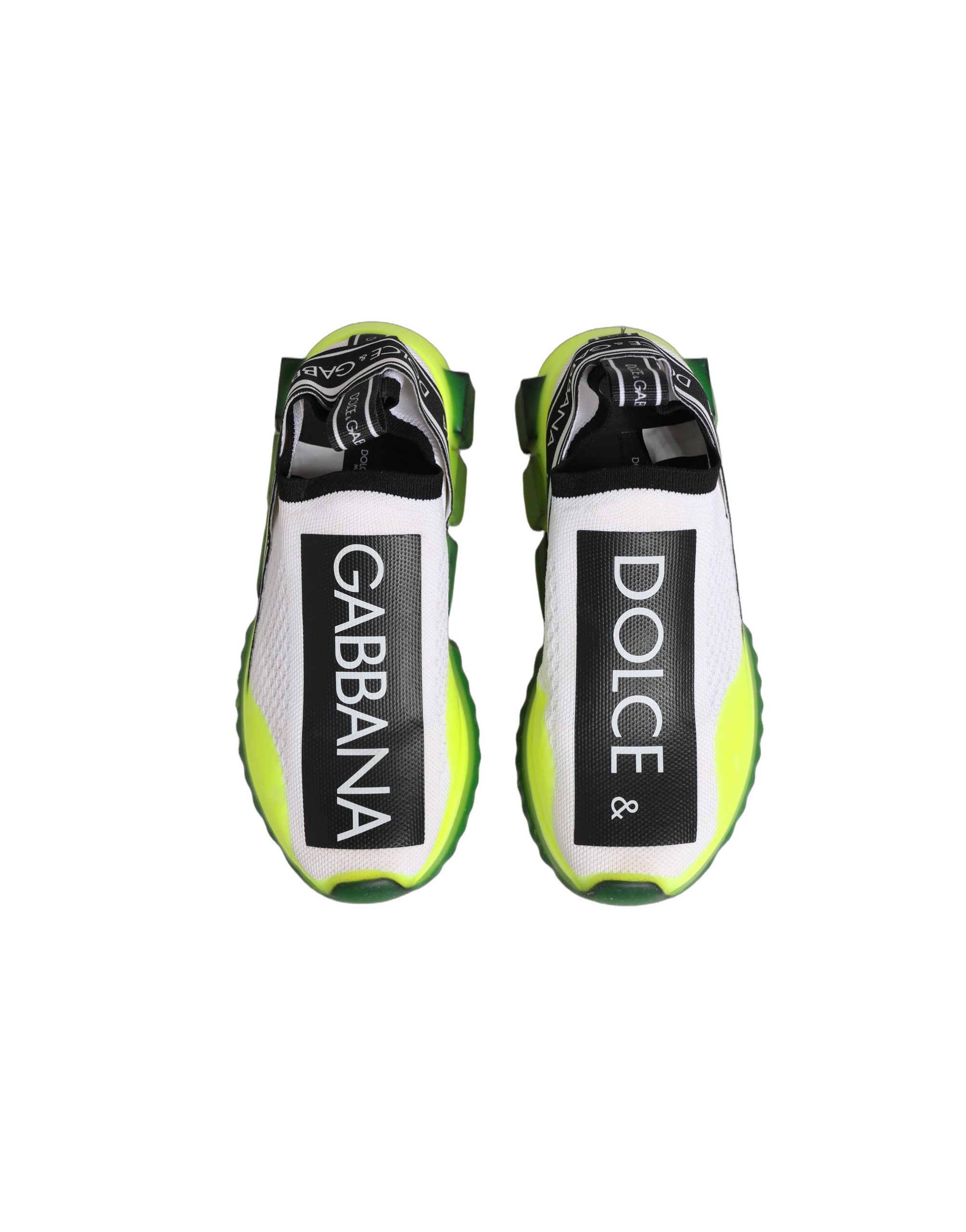 Dolce & Gabbana White Black Slip On Sorrento Sneakers Shoes