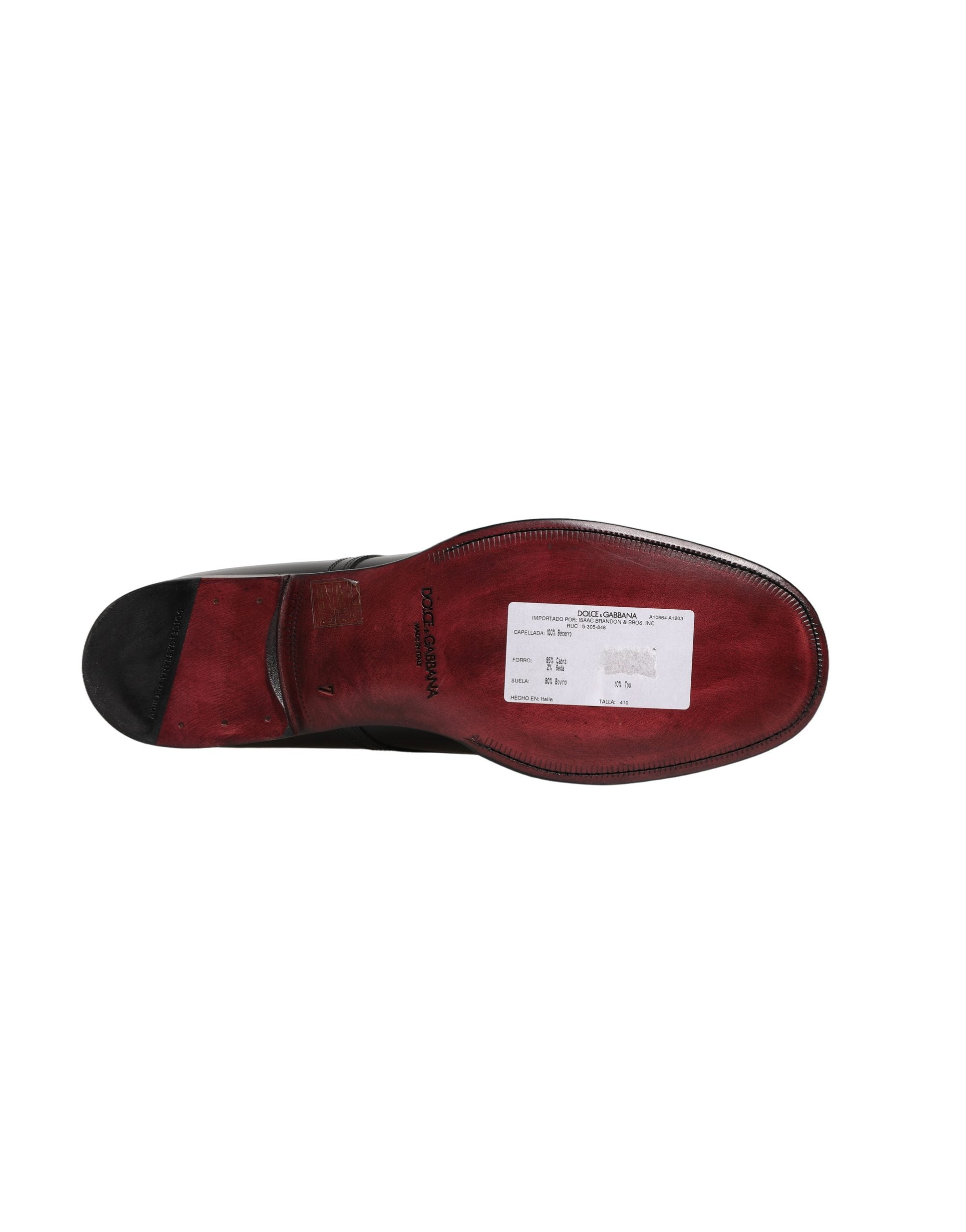Dolce & Gabbana Black Calfskin Leather Derby Men Dress Shoes