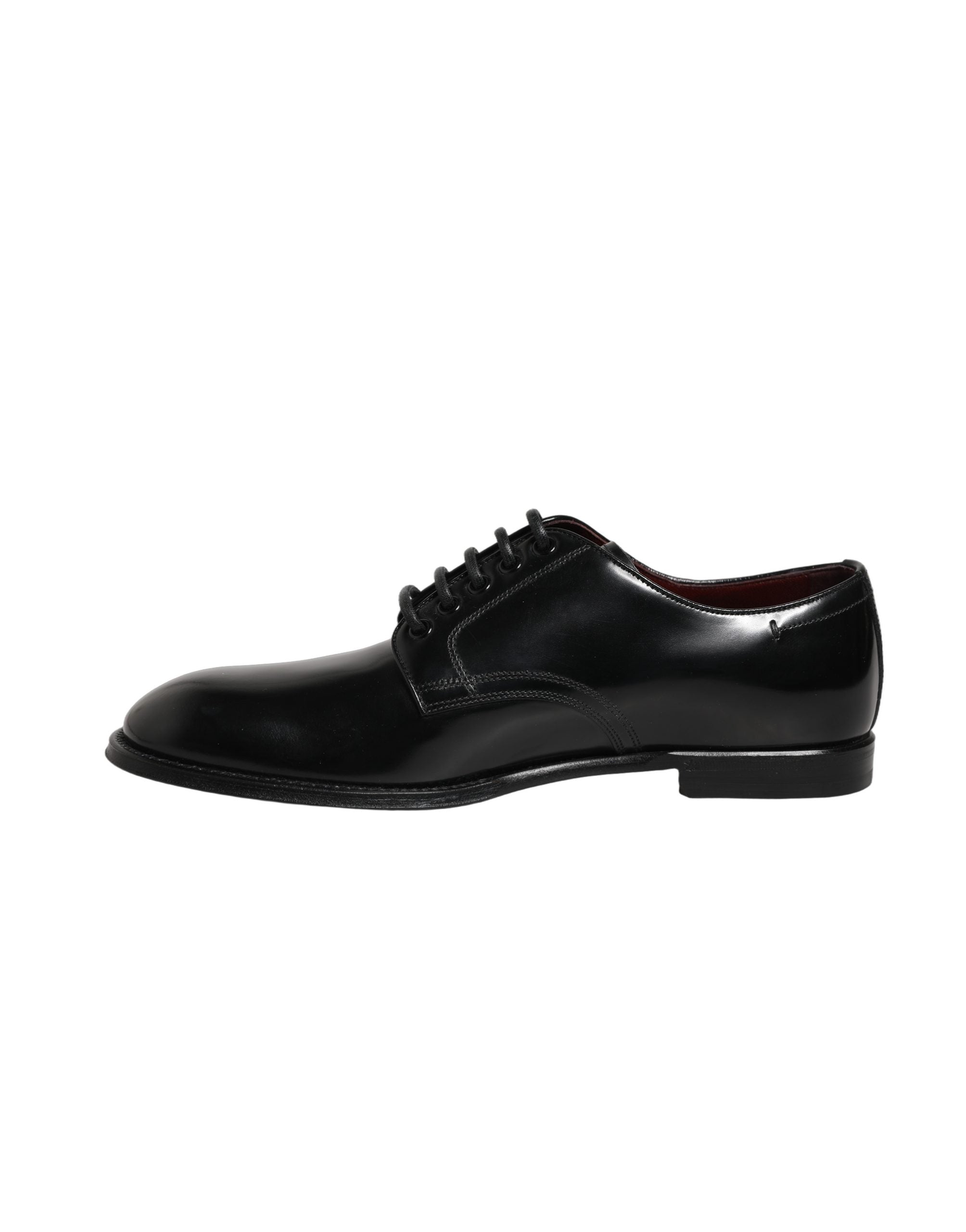 Dolce & Gabbana Black Calfskin Leather Derby Men Dress Shoes