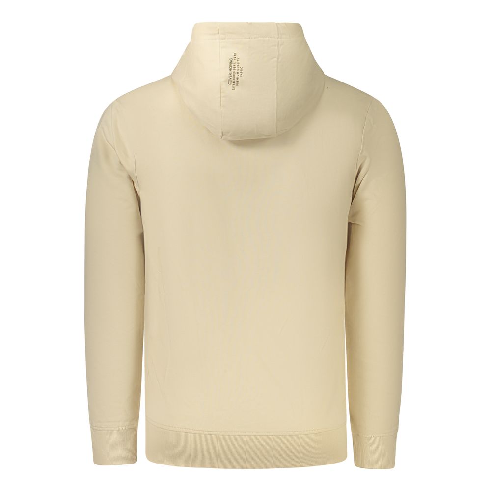 Coveri Moving Beige Cotton Men Hoodie