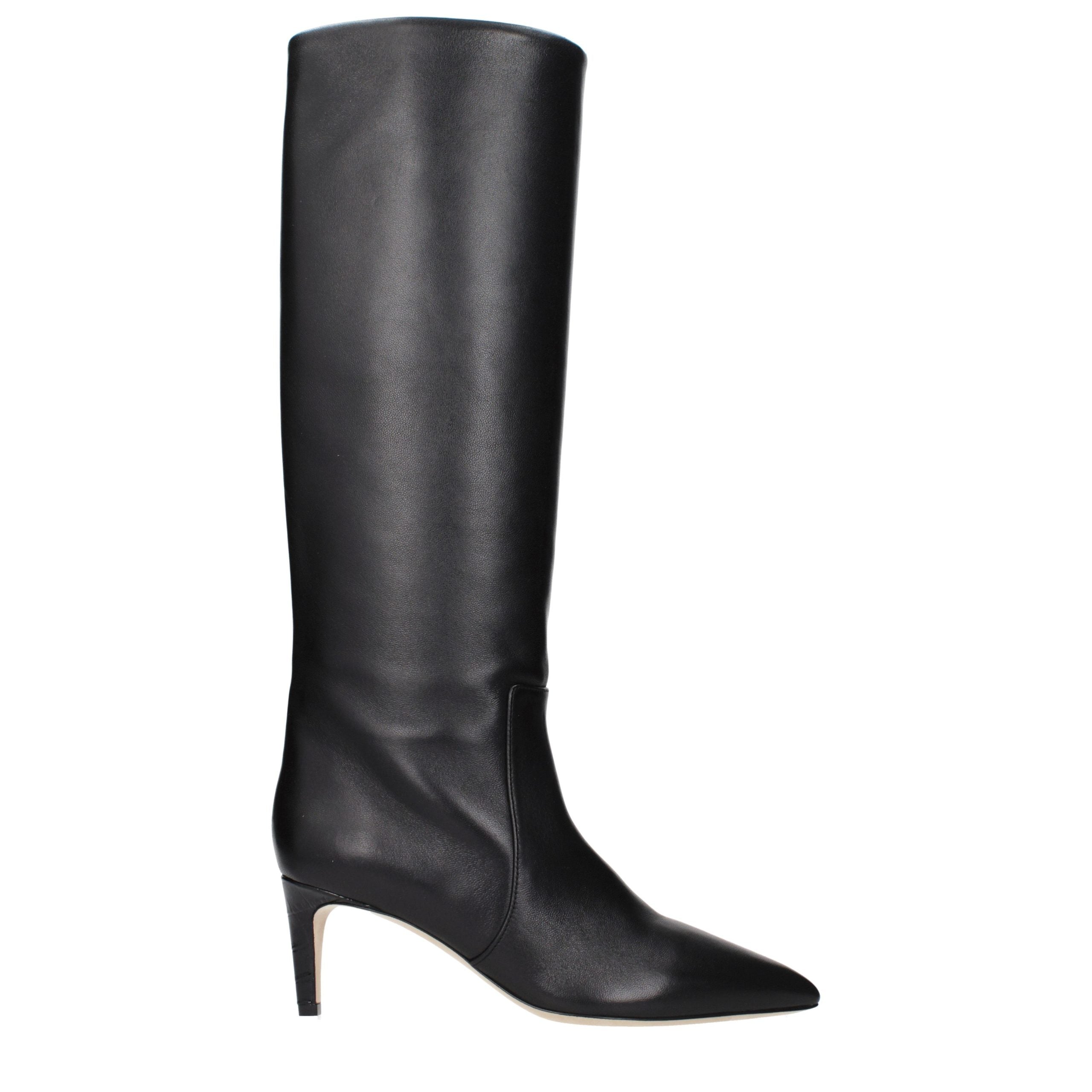 Paris Texas Black Leather Ankle Boots