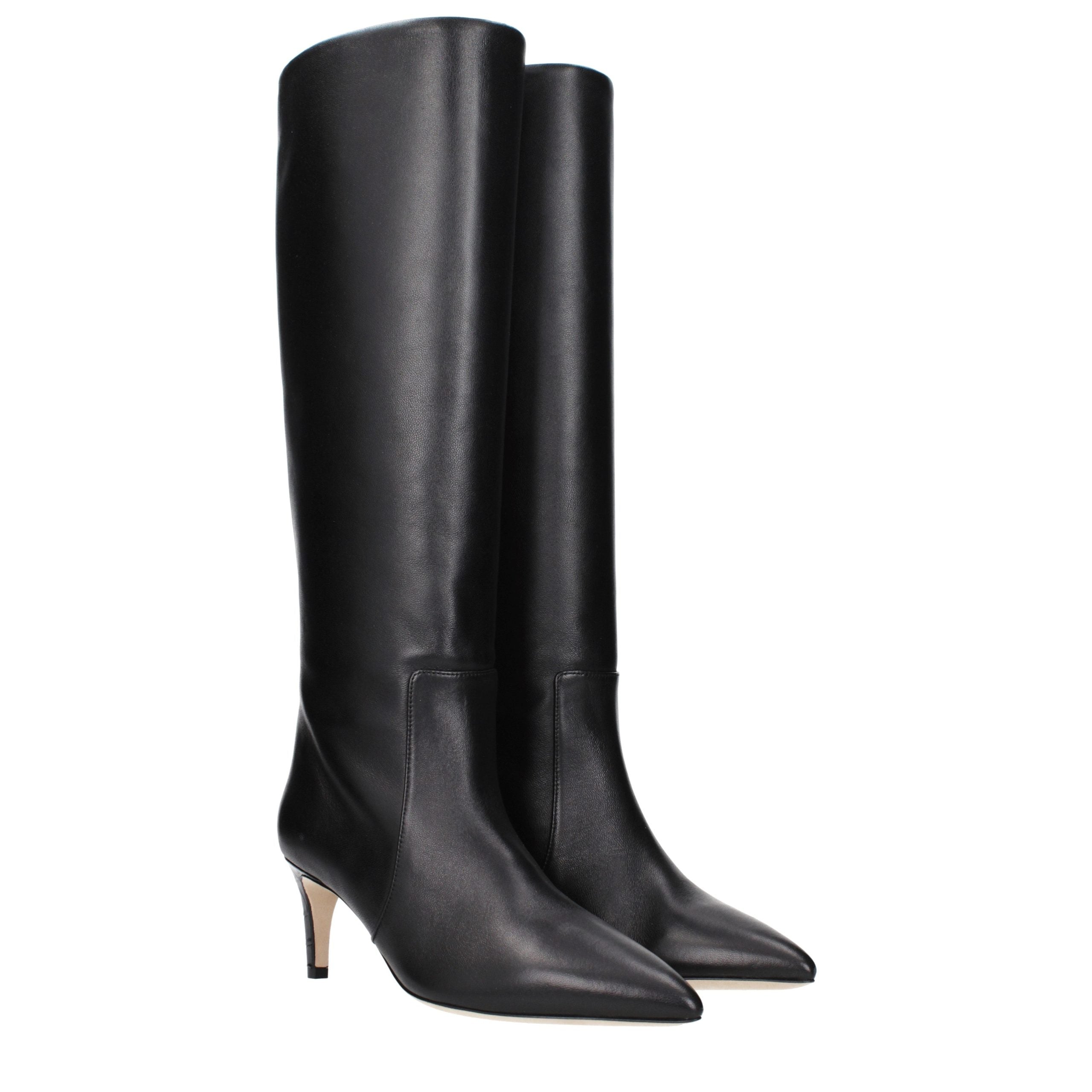 Paris Texas Black Leather Ankle Boots