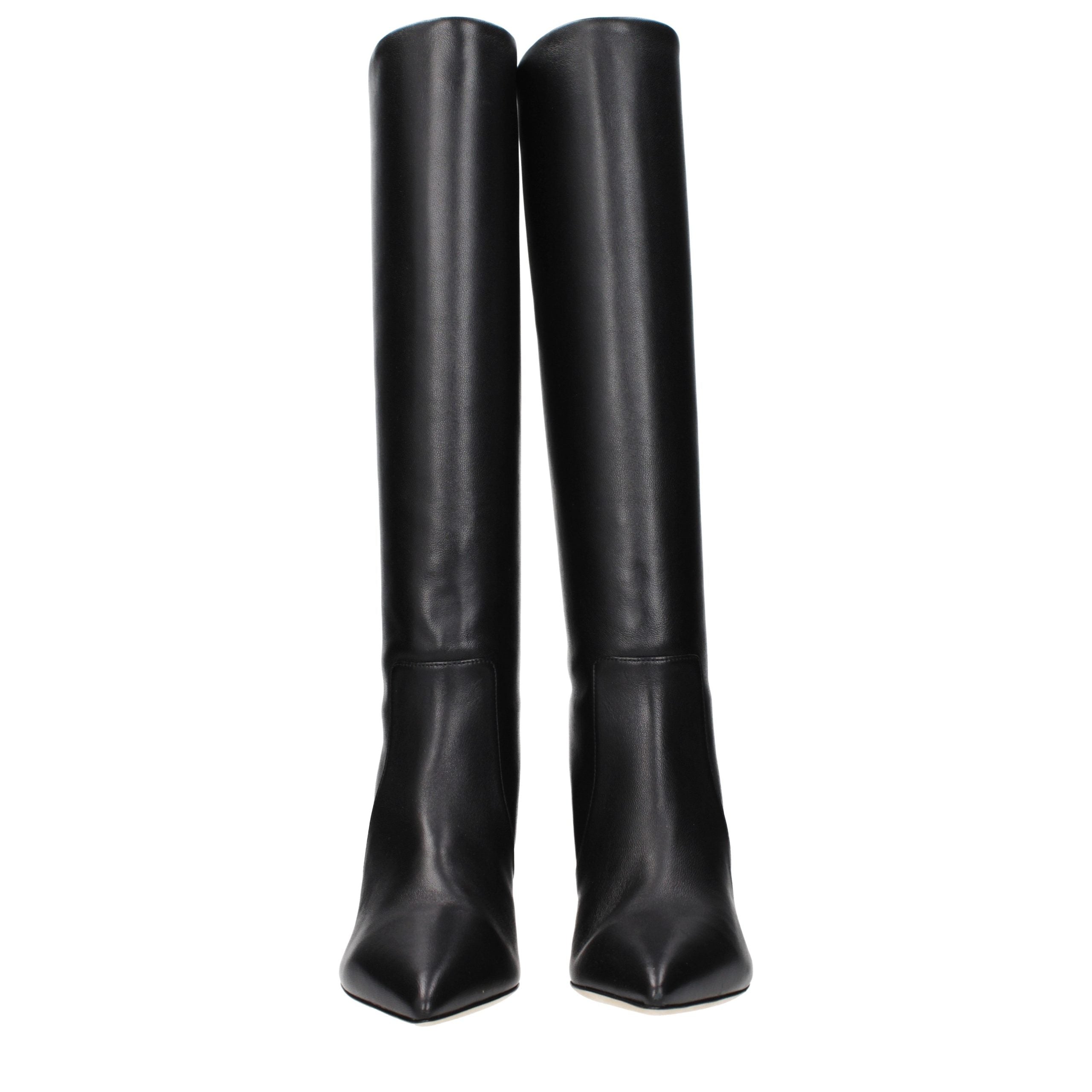 Paris Texas Black Leather Ankle Boots