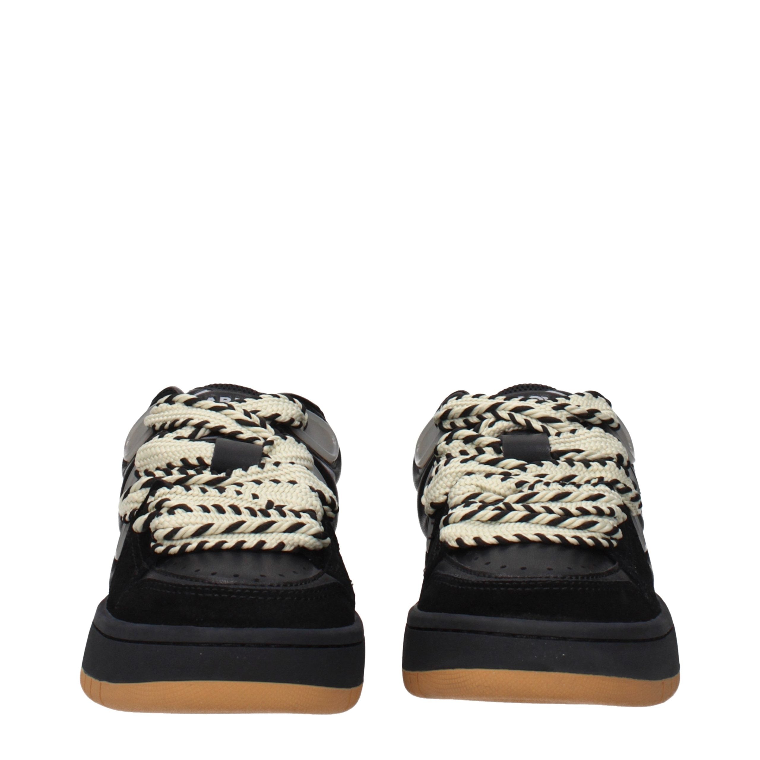 Barrow Black Leather Low Top Sneakers
