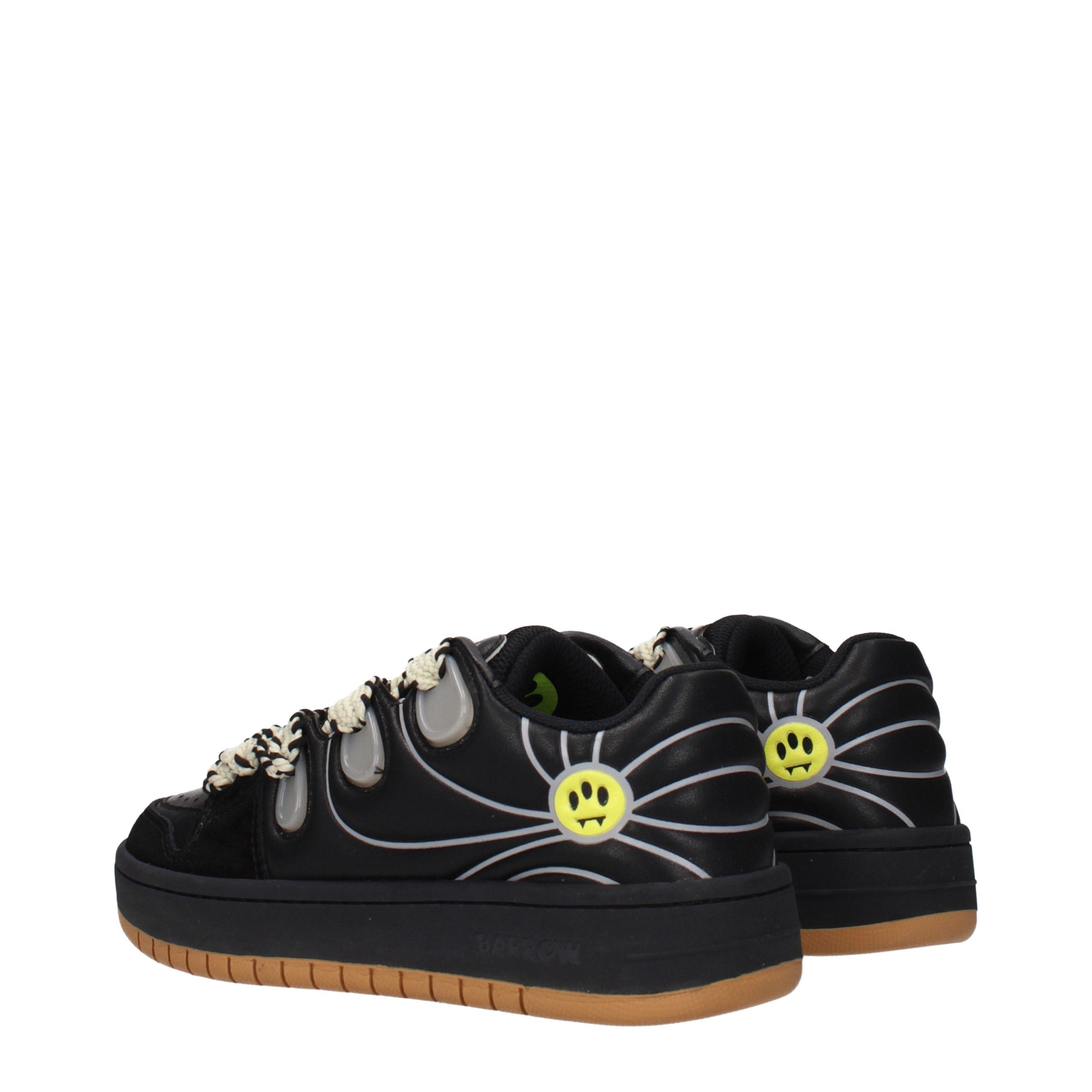 Barrow Black Leather Low Top Sneakers