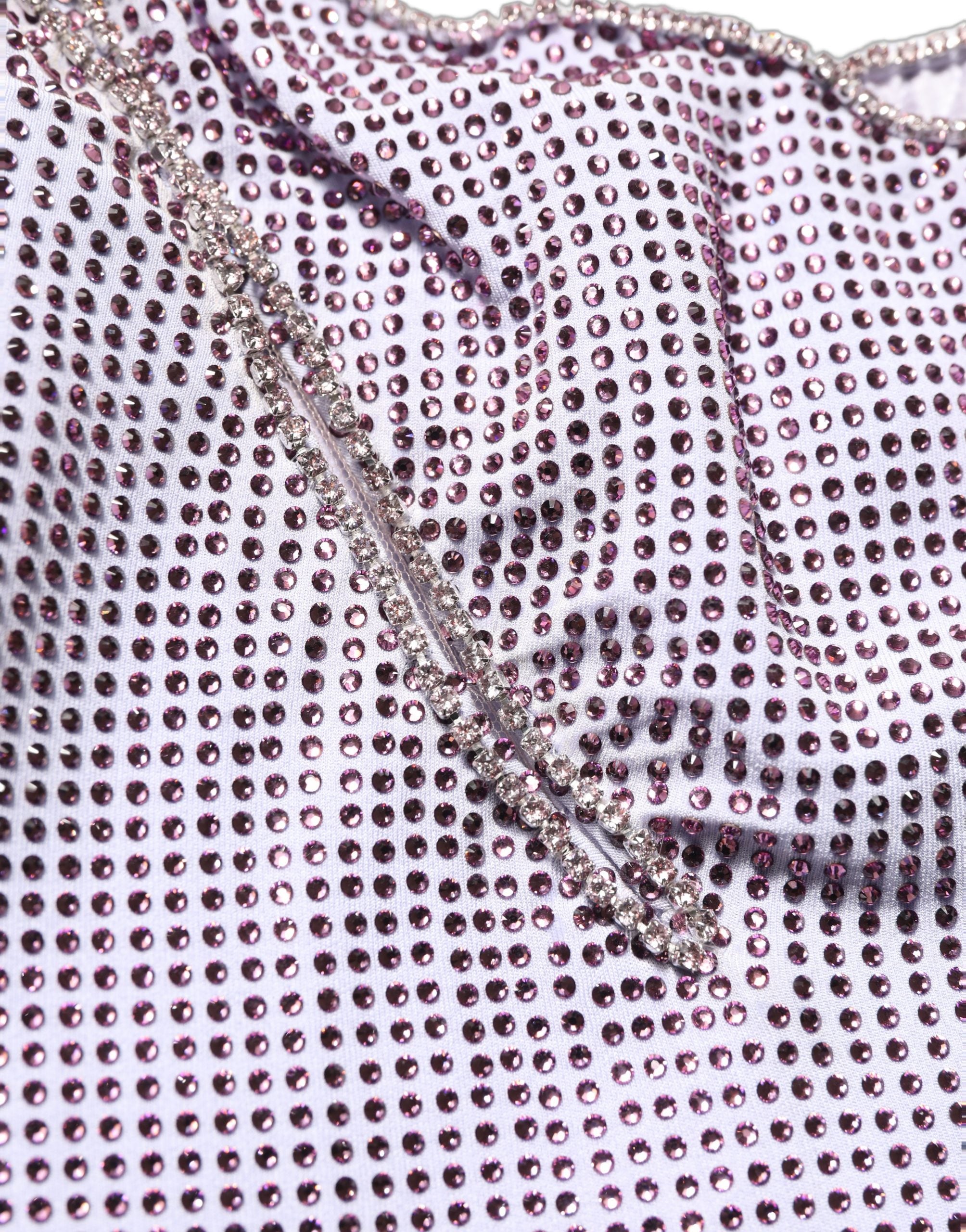 Dolce & Gabbana Purple Crystal OneShoulder EveningGown Dress