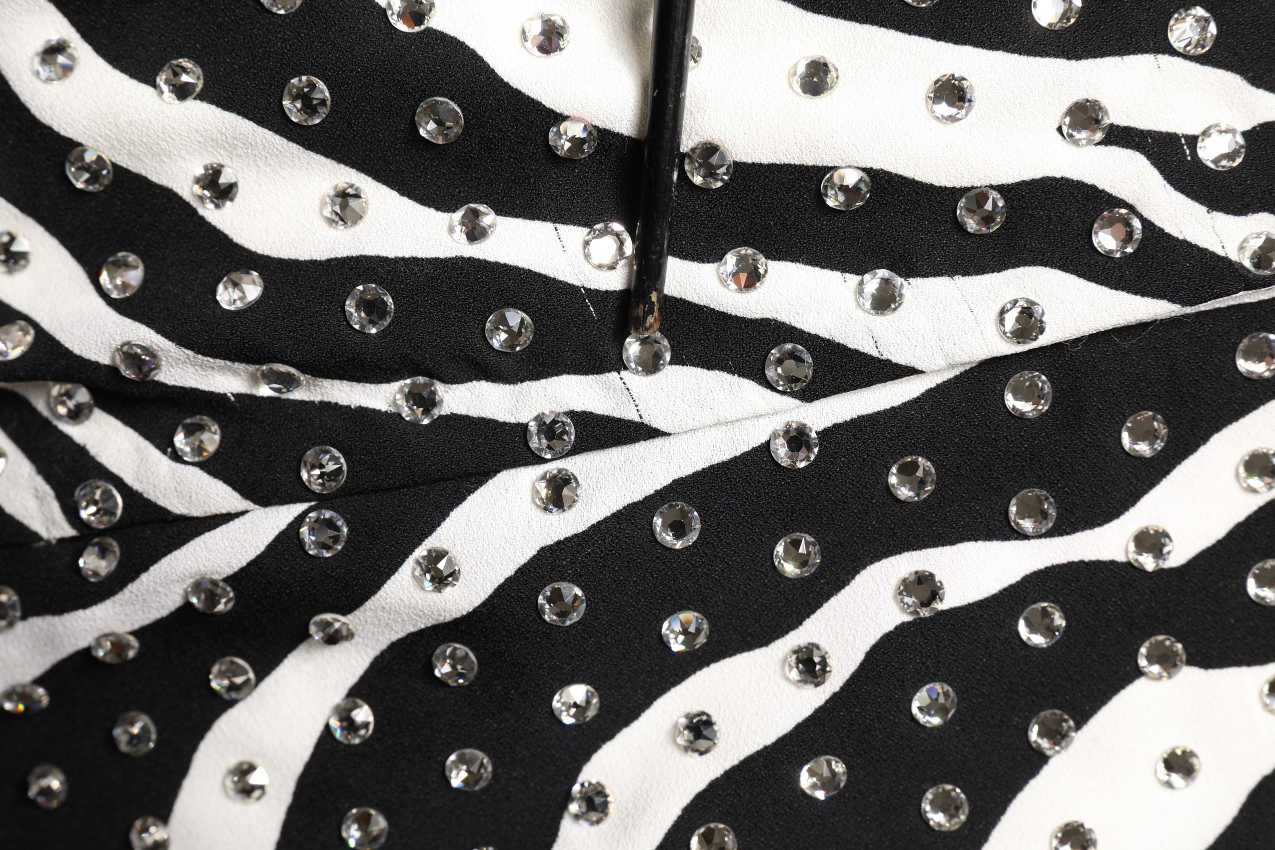 Dolce & Gabbana Black White Zebra Crystal Embellished Dress