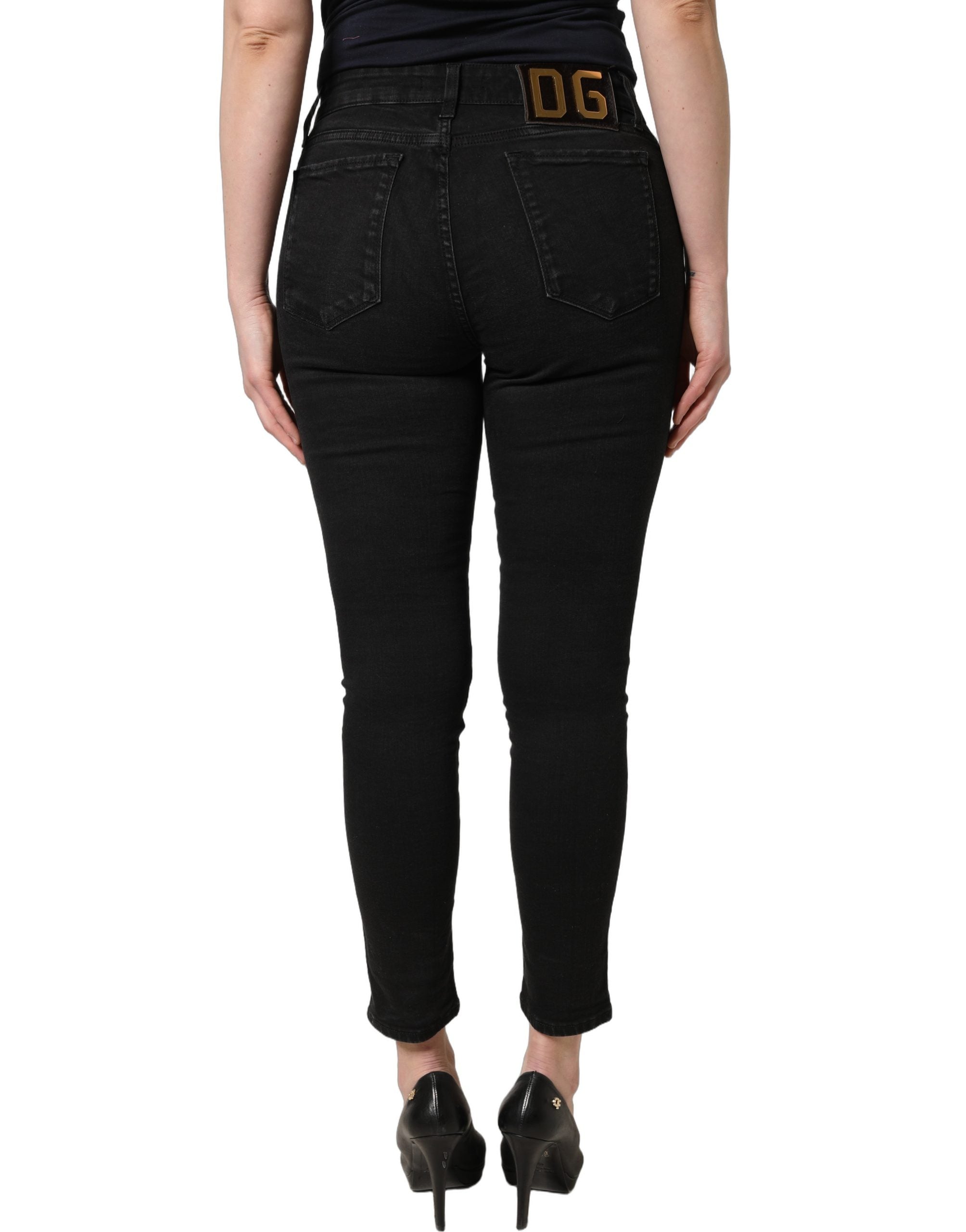 Dolce & Gabbana Black Skinny Cotton Low Waist Denim Jeans