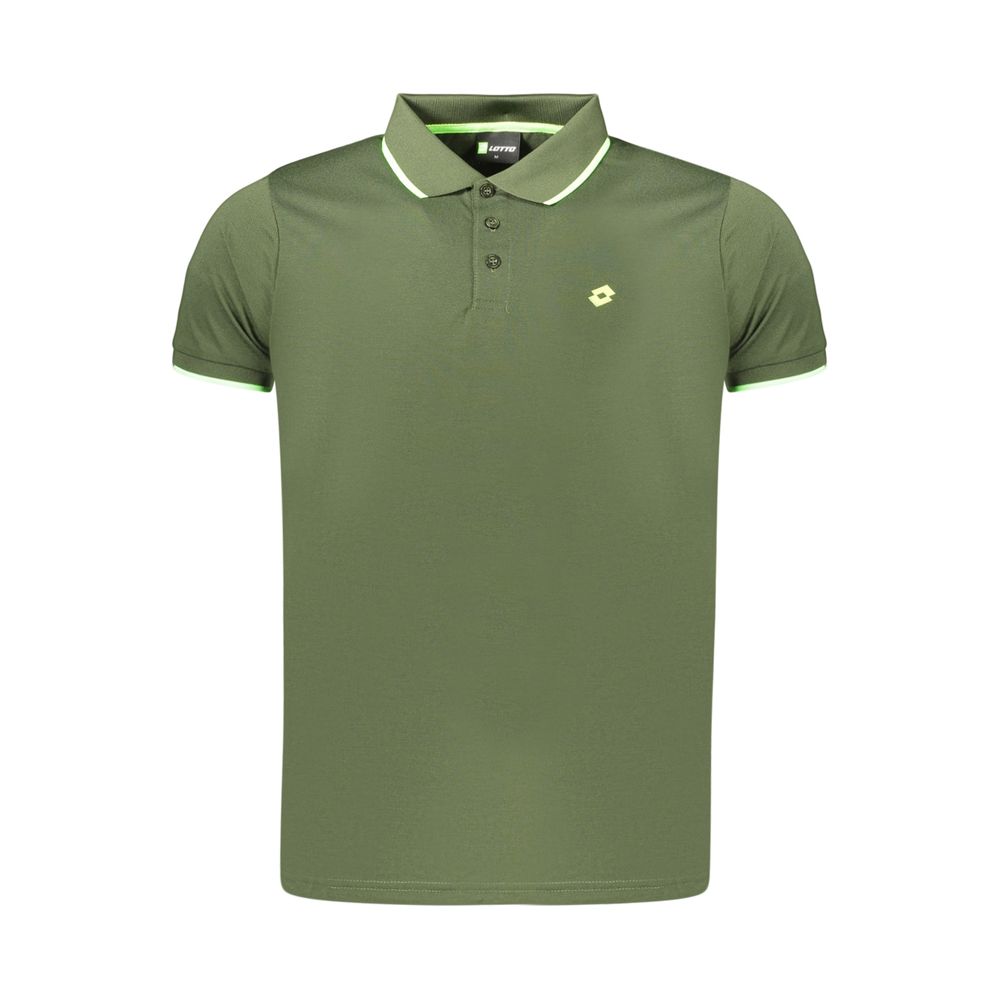 Lotto Green Polyester Men's Polo Shirt