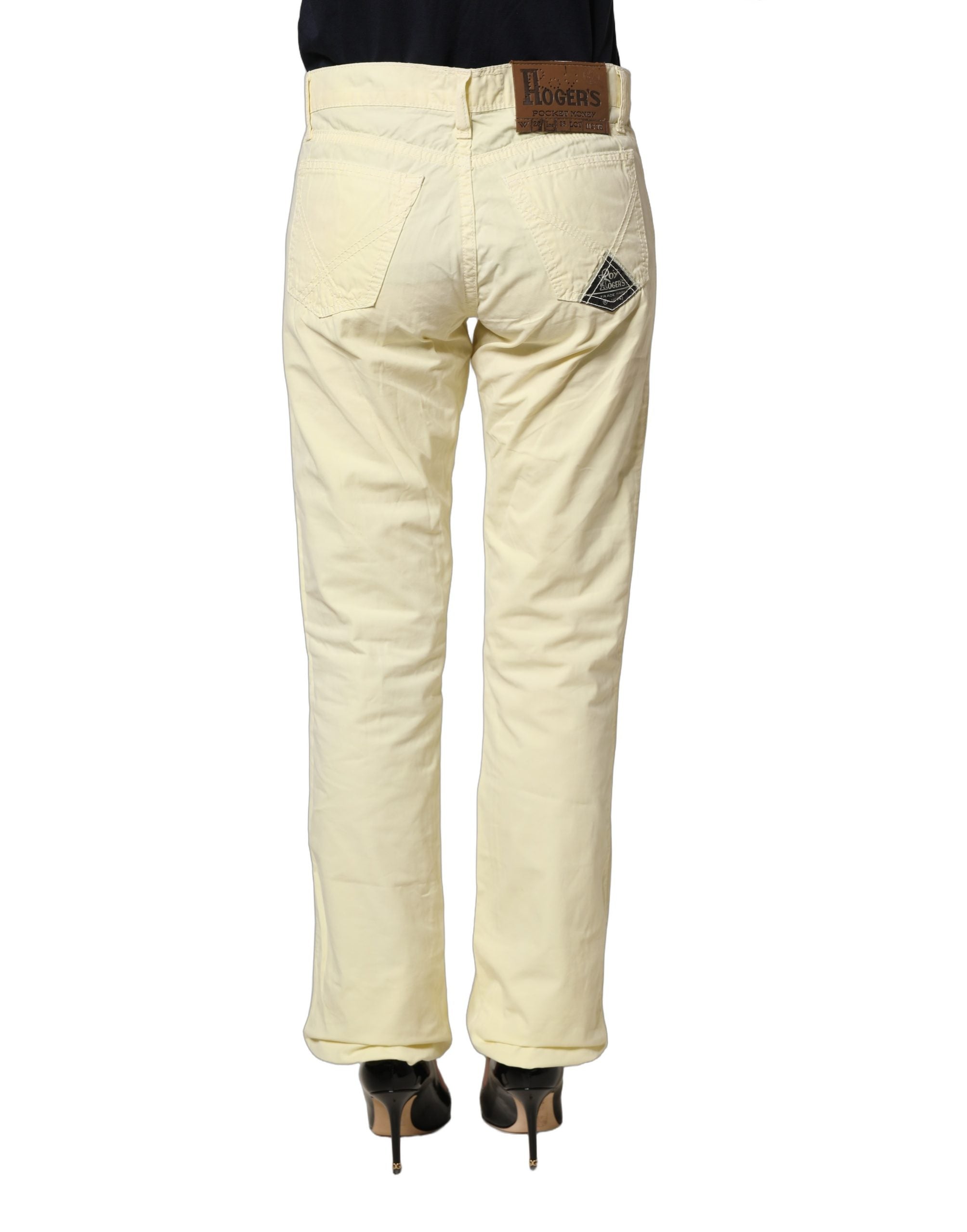 Roy Roger's Yellow Cotton Straight Casual Denim Trouser Jeans