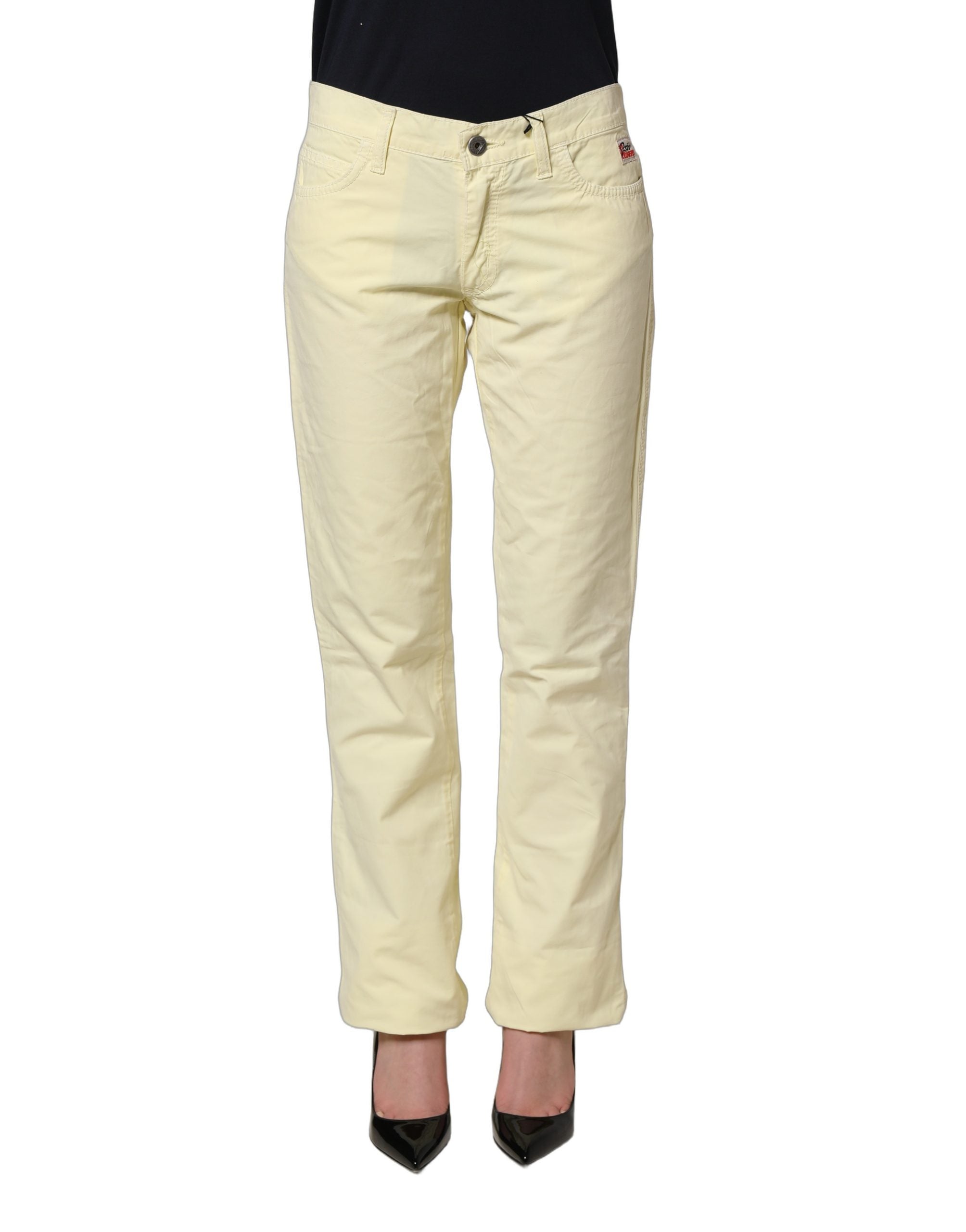 Roy Roger's Yellow Cotton Straight Casual Denim Trouser Jeans