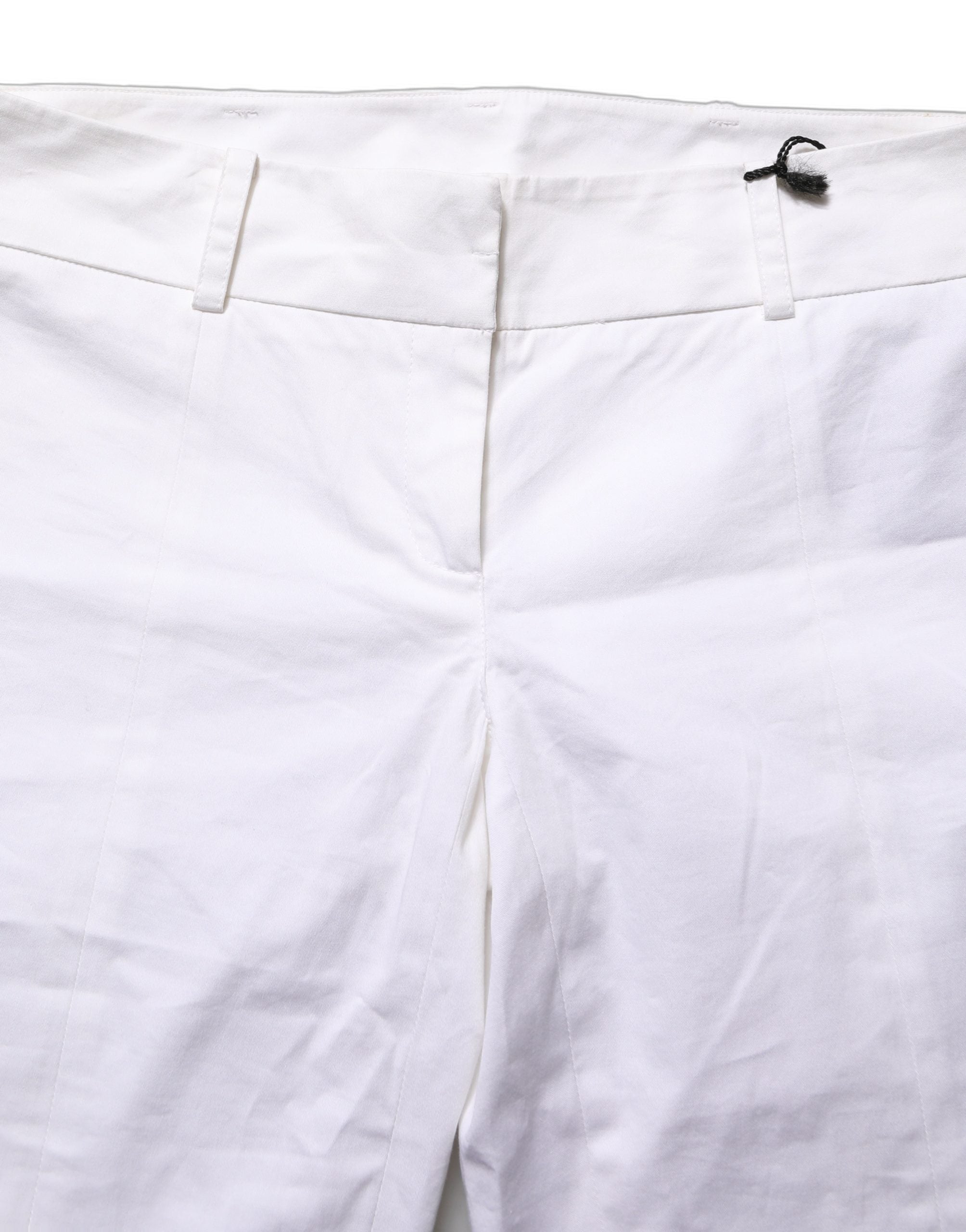 Patrizia Pepe White Mid Waist Tapered Formal Trousers Pants