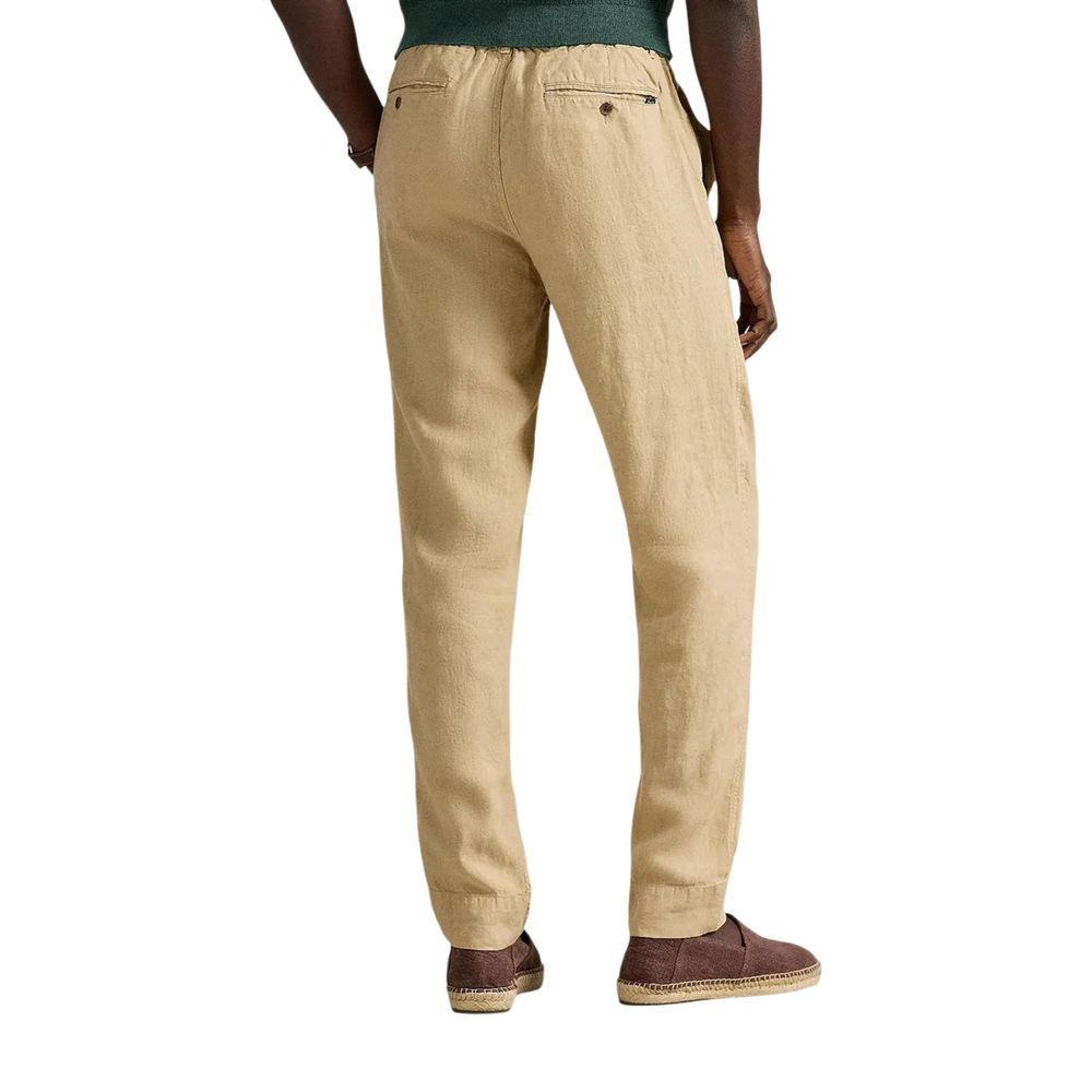 Lyle & Scott Beige Linen Casual Pants