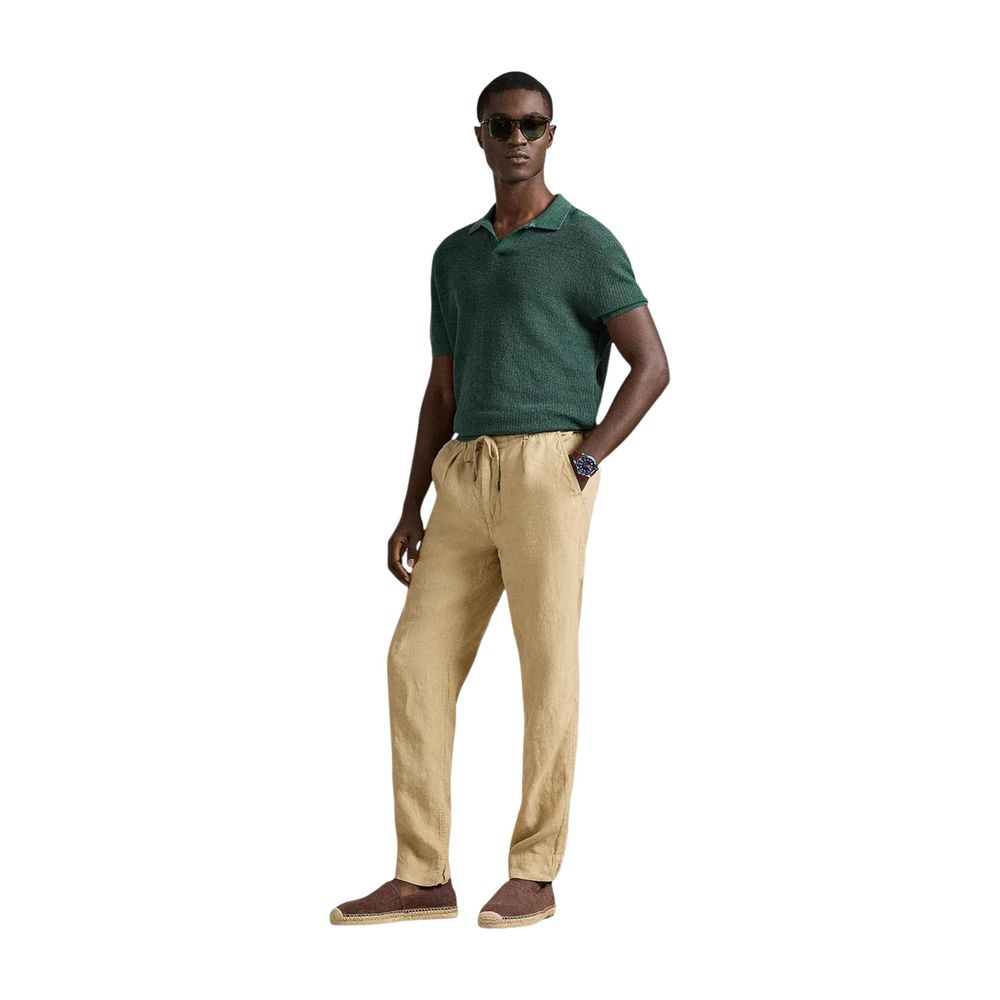 Lyle & Scott Beige Linen Casual Pants