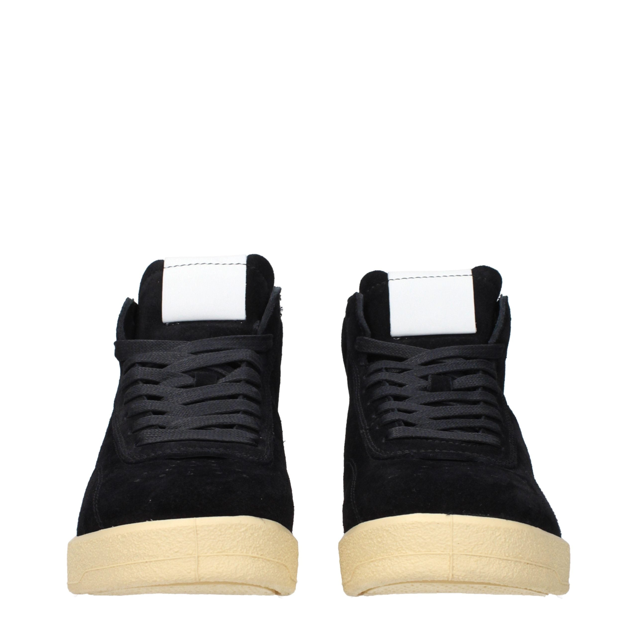 Jil Sander Black Leather High Top Sneakers