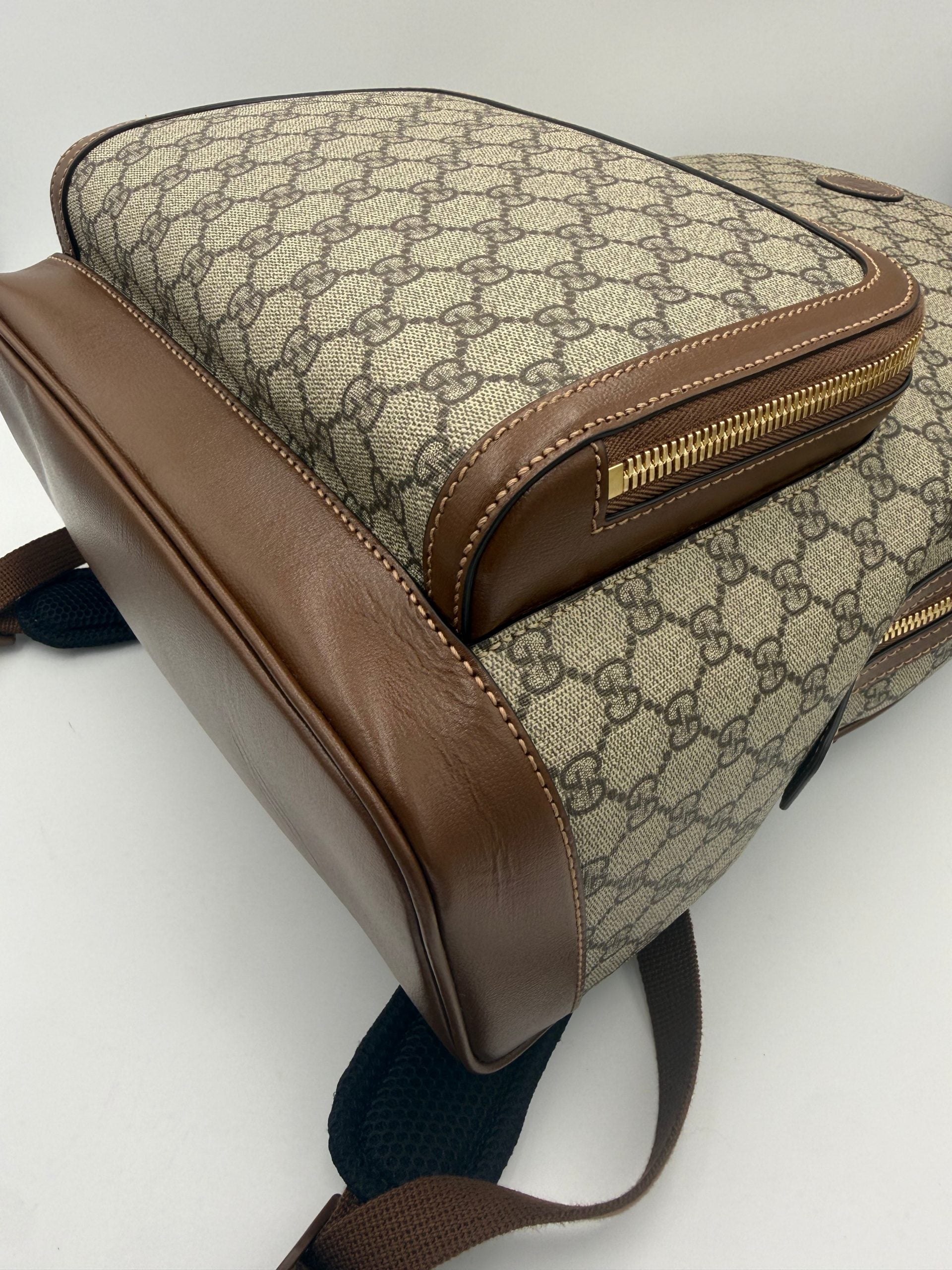 Gucci GUCCI GG Supreme and Leather Backpack