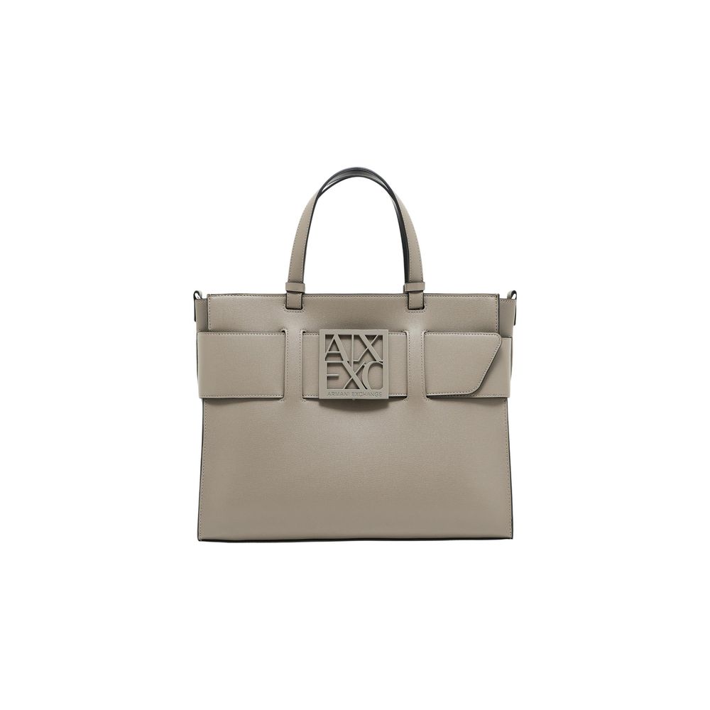 Armani Exchange Beige Artificial Leather Handbag