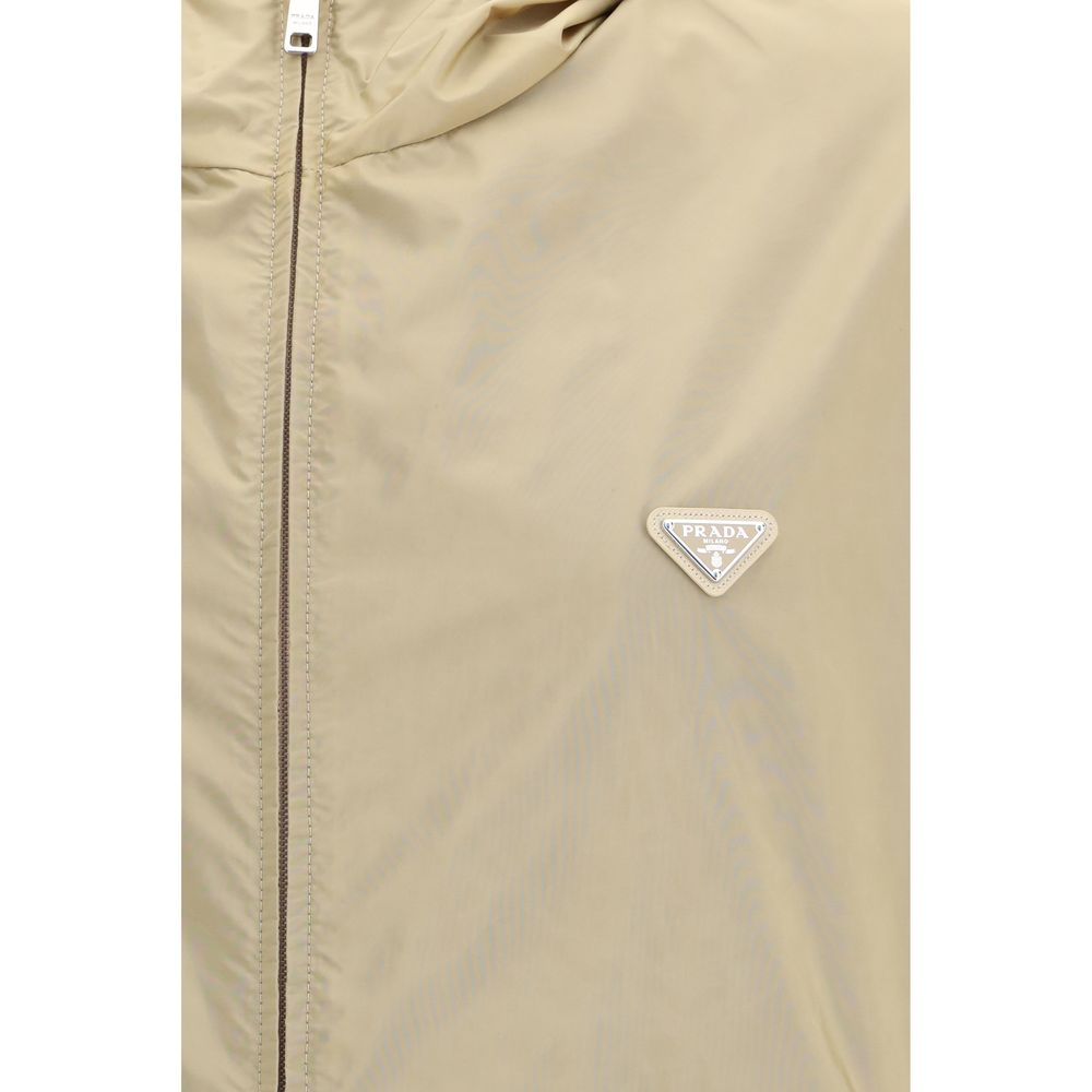 Prada Beige Recycled Polyamide Shell Jacket