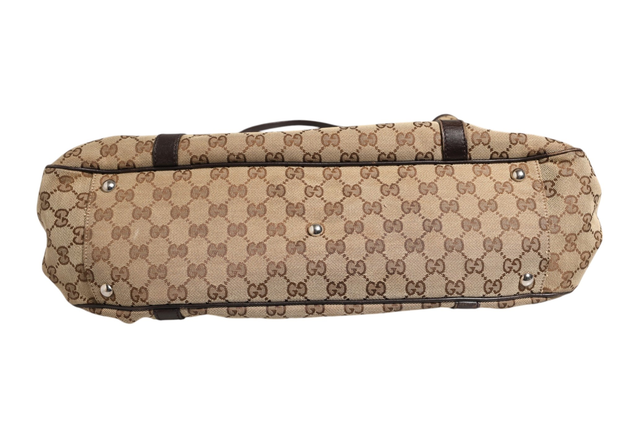 Gucci Beige and Black Canvas Twins Medium Tote Bag