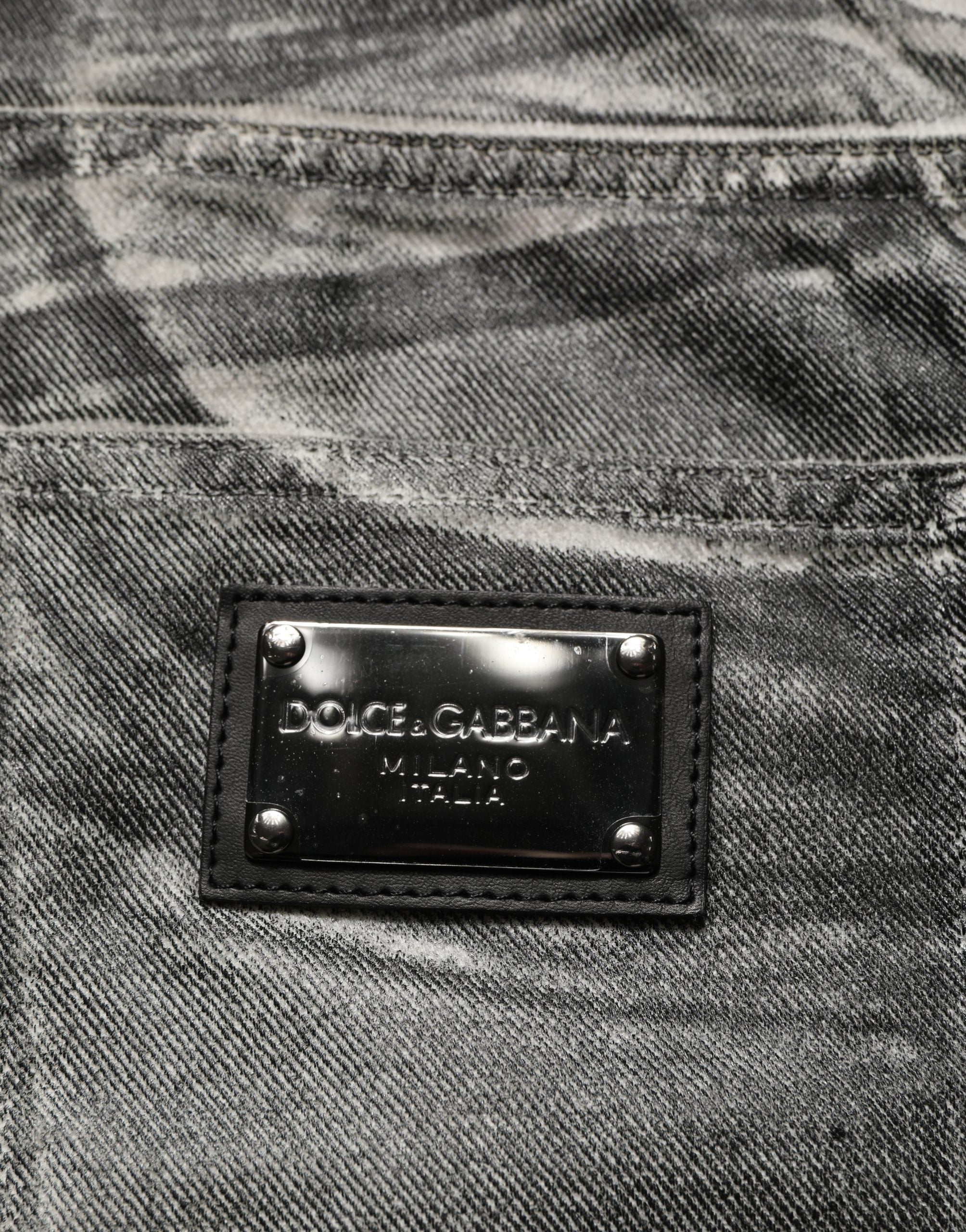 Dolce & Gabbana Grey Washed Mid Waist Straight Denim Jeans