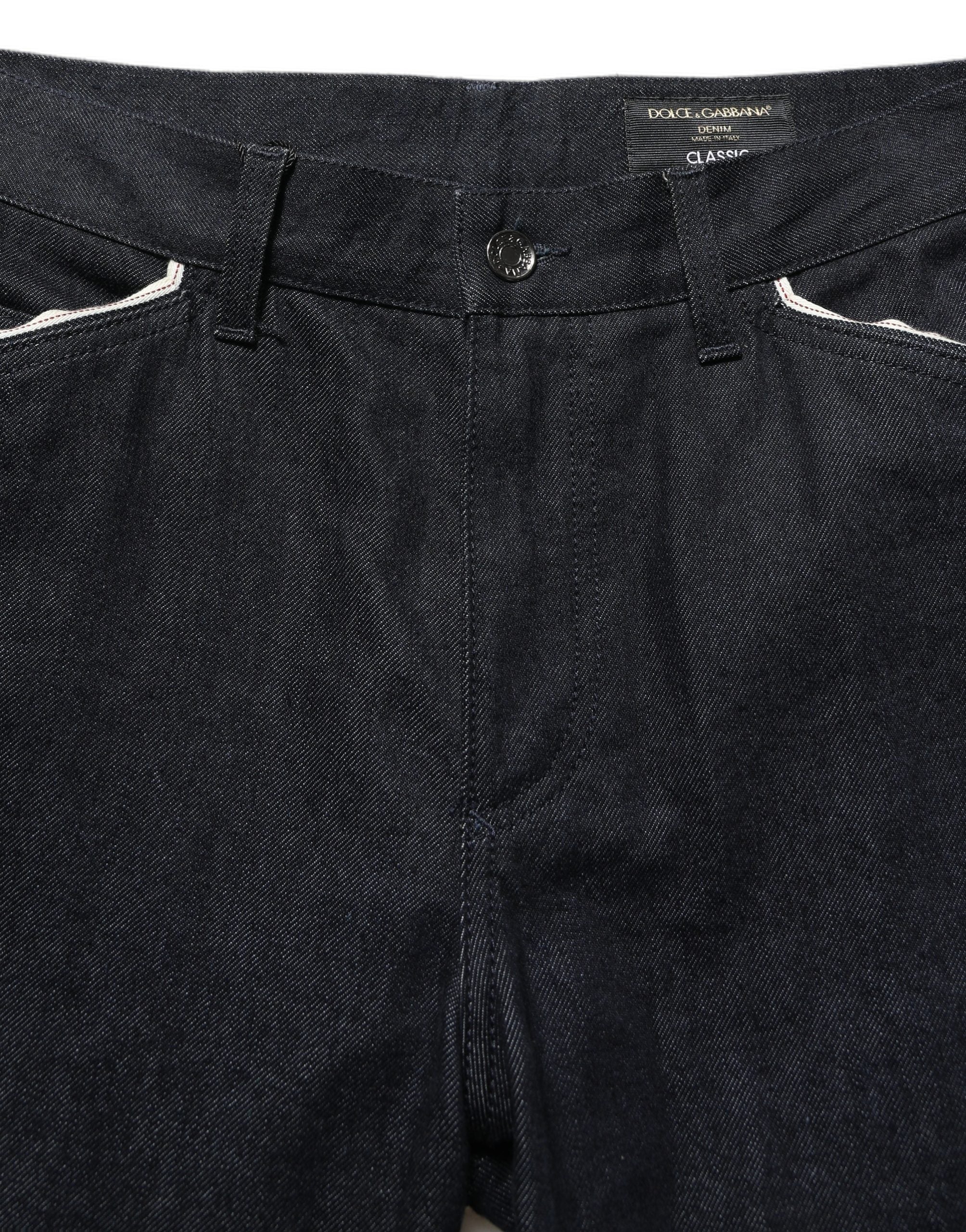 Dolce & Gabbana Black Cotton Mid Waist Classic Men Denim Jeans