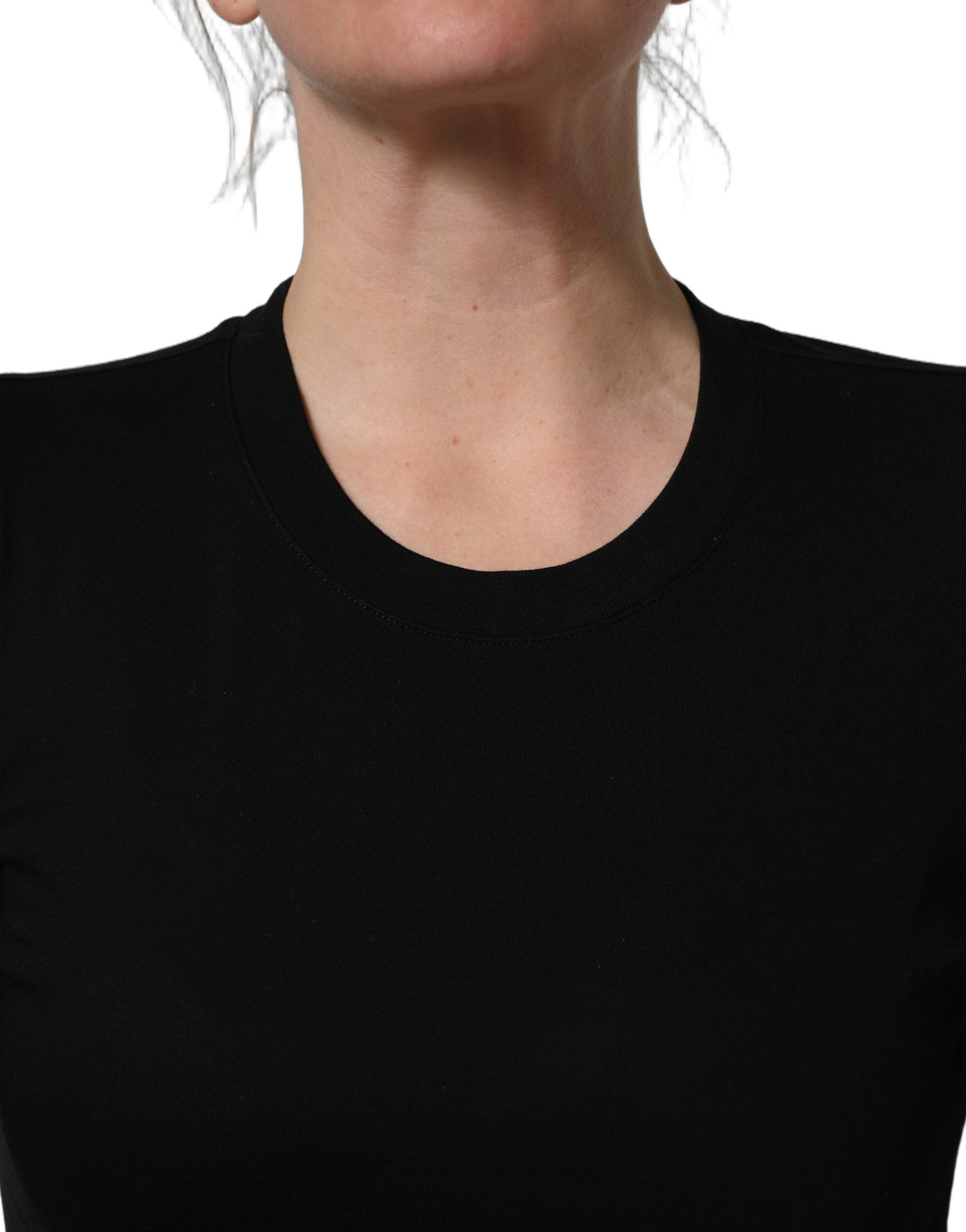 Dolce & Gabbana Black Long Sleeves Crew Neck Pullover Sweater