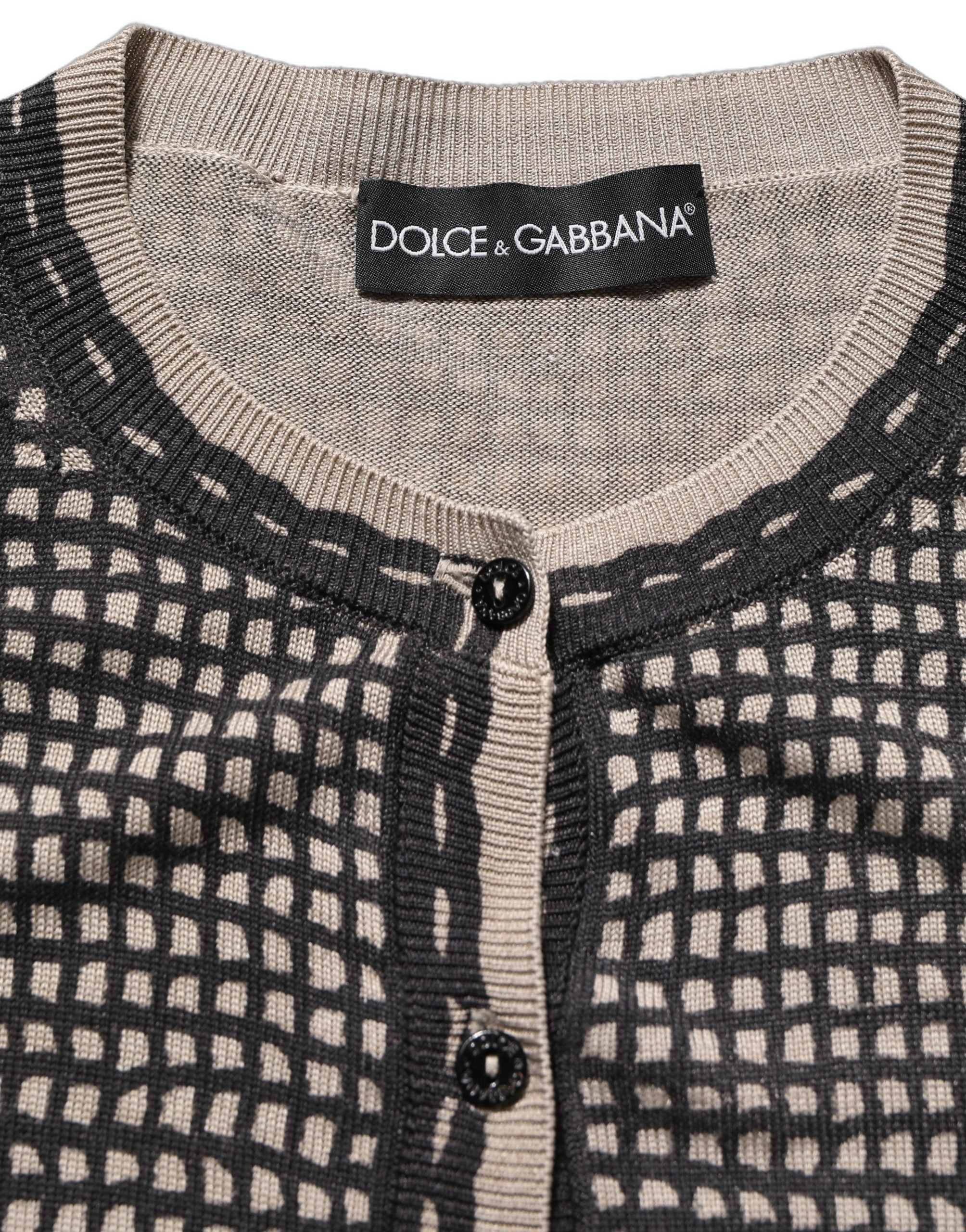 Dolce & Gabbana Black Floral Lace ButtonDownCardigan Sweater