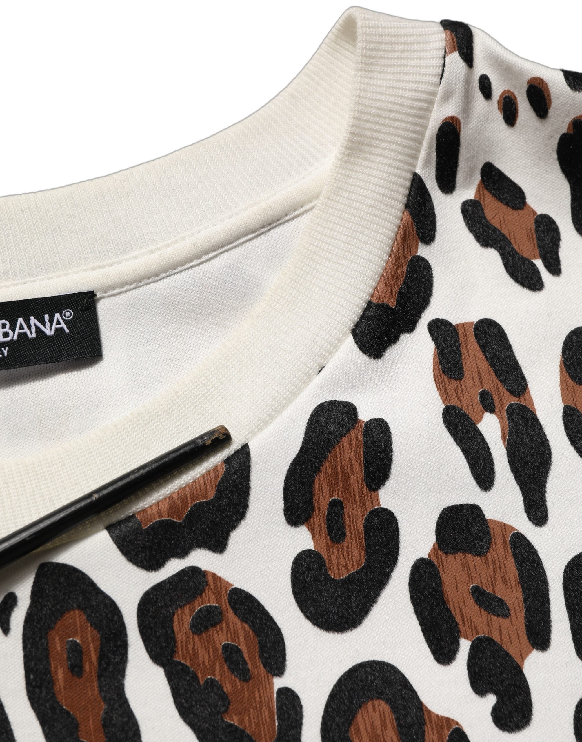 Dolce & Gabbana Multicolor Leopard Print Crew Neck T-shirt