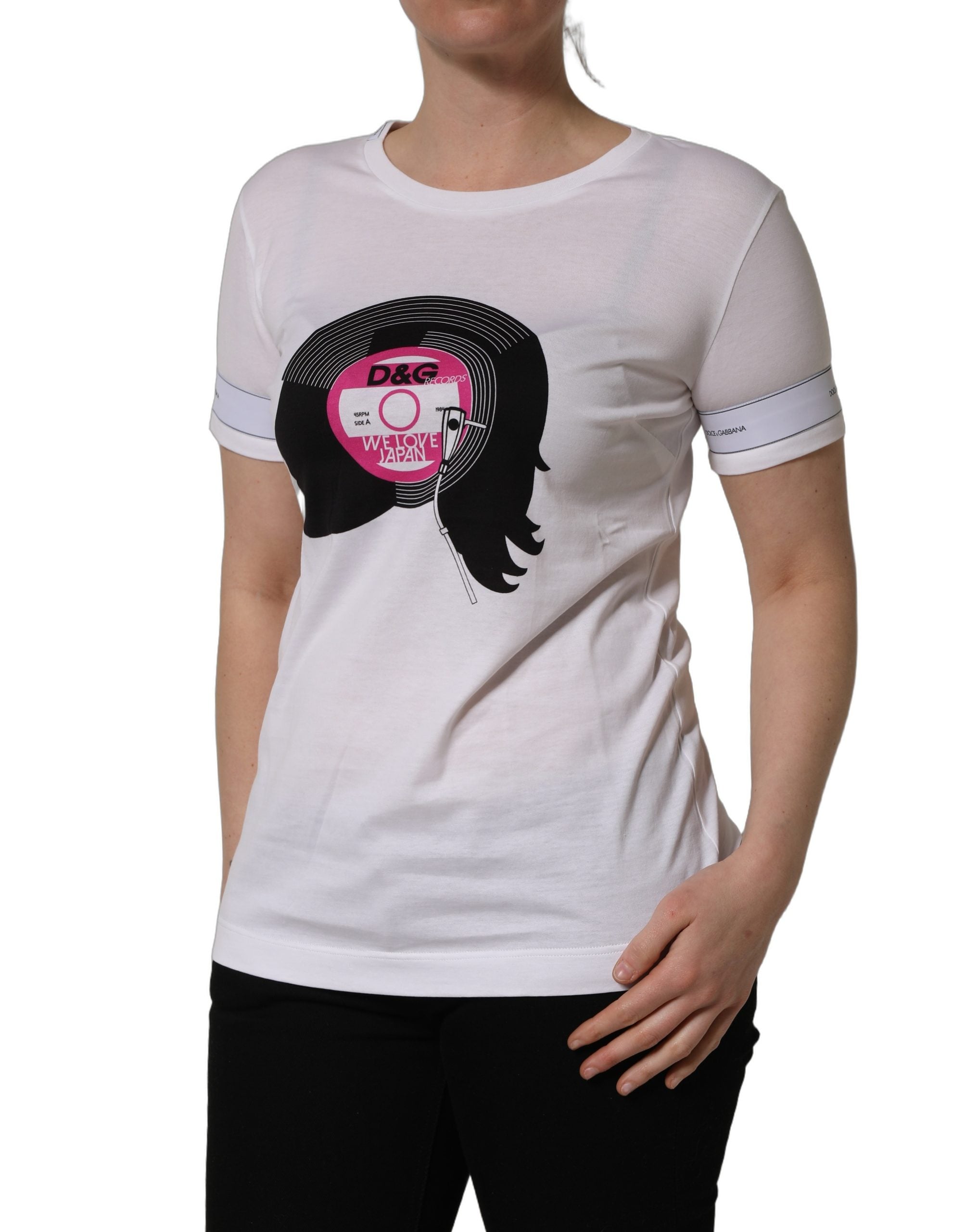 Dolce & Gabbana White D&G WE LOVE JAPAN Print Cotton T-shirt