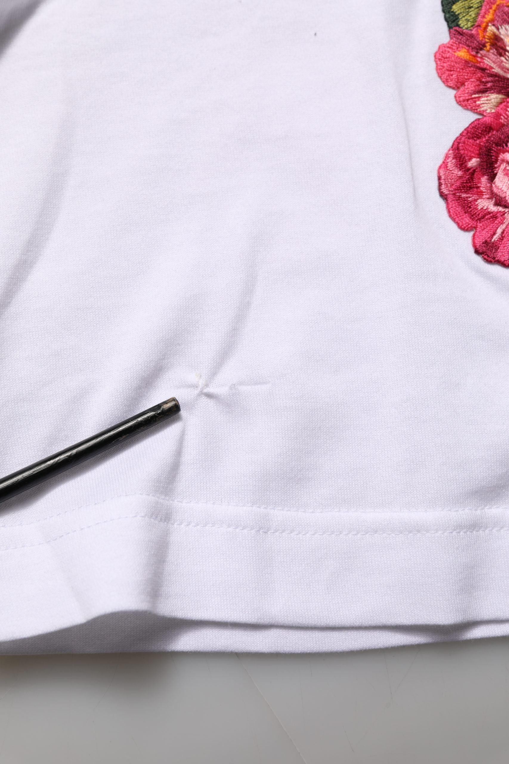 Dolce & Gabbana White DG Floral Cotton Jersey Crop T-shirt