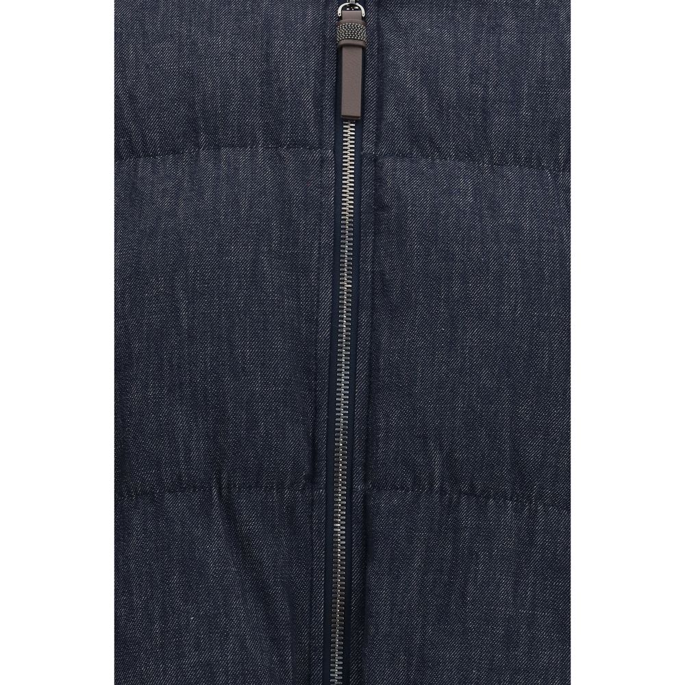 Brunello Cucinelli Blue Cotton Shell Jacket