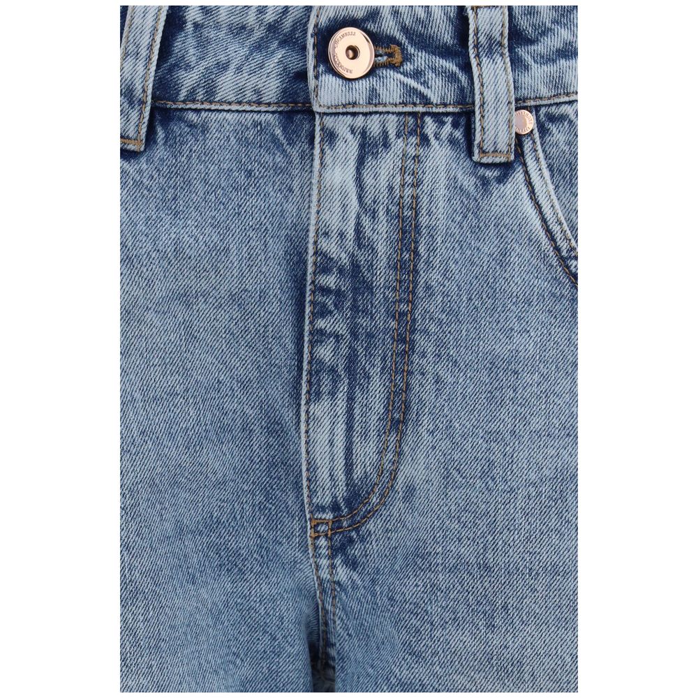 Brunello Cucinelli Blue Cotton Straight-Leg Jeans