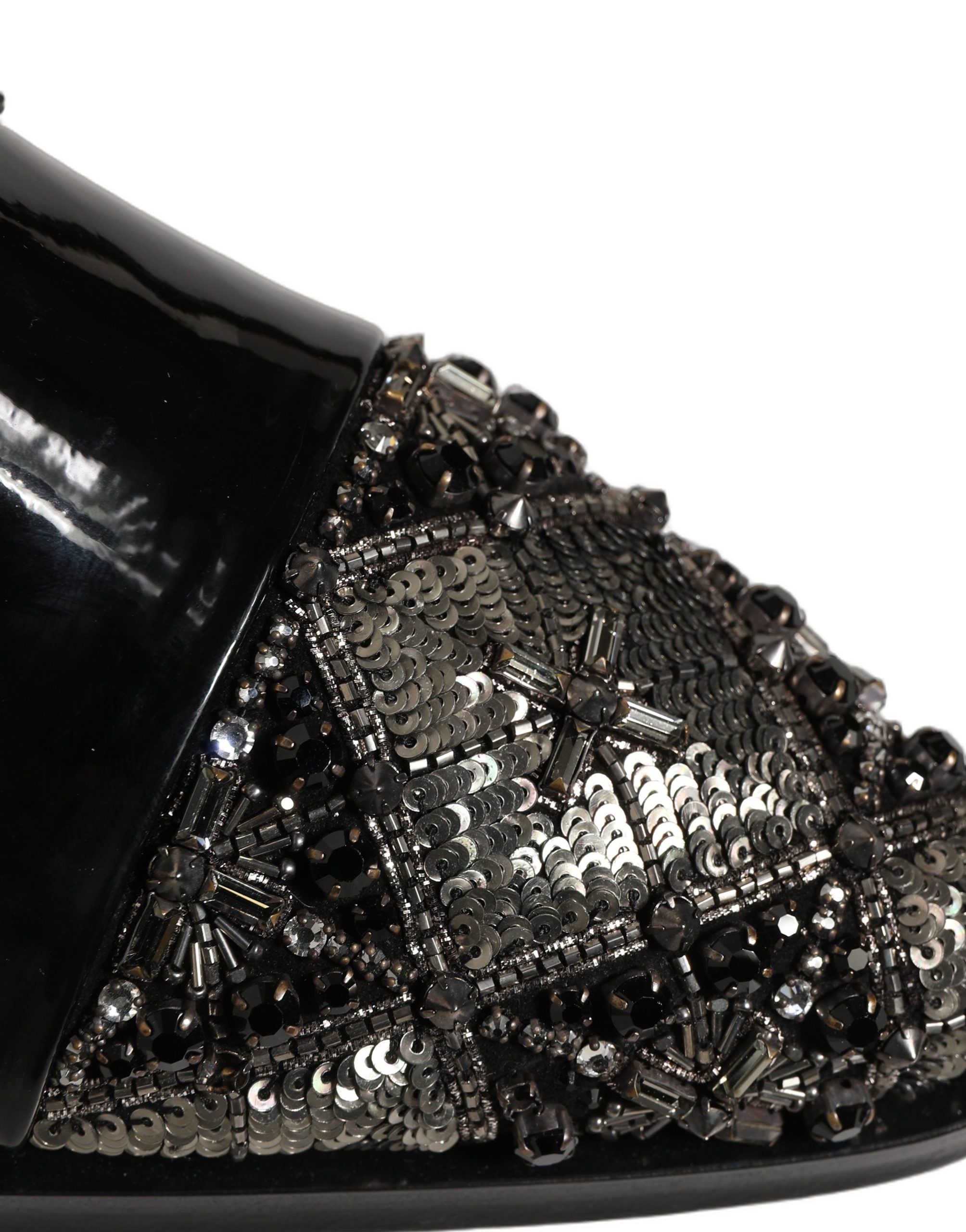 Dolce & Gabbana Black Embellished Men Derby Dress Formal Shoes