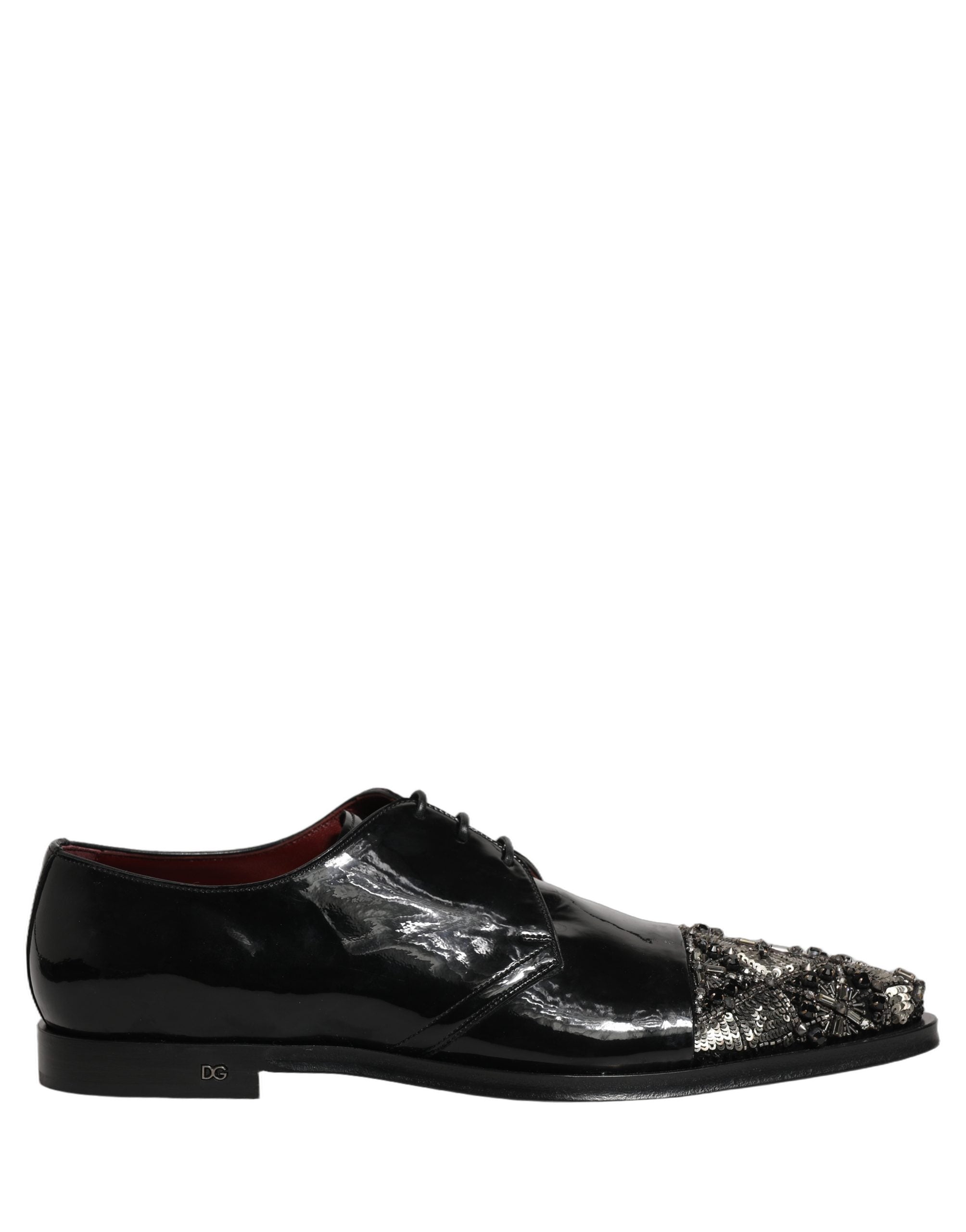 Dolce & Gabbana Black Embellished Derby Dress Formal Shoes