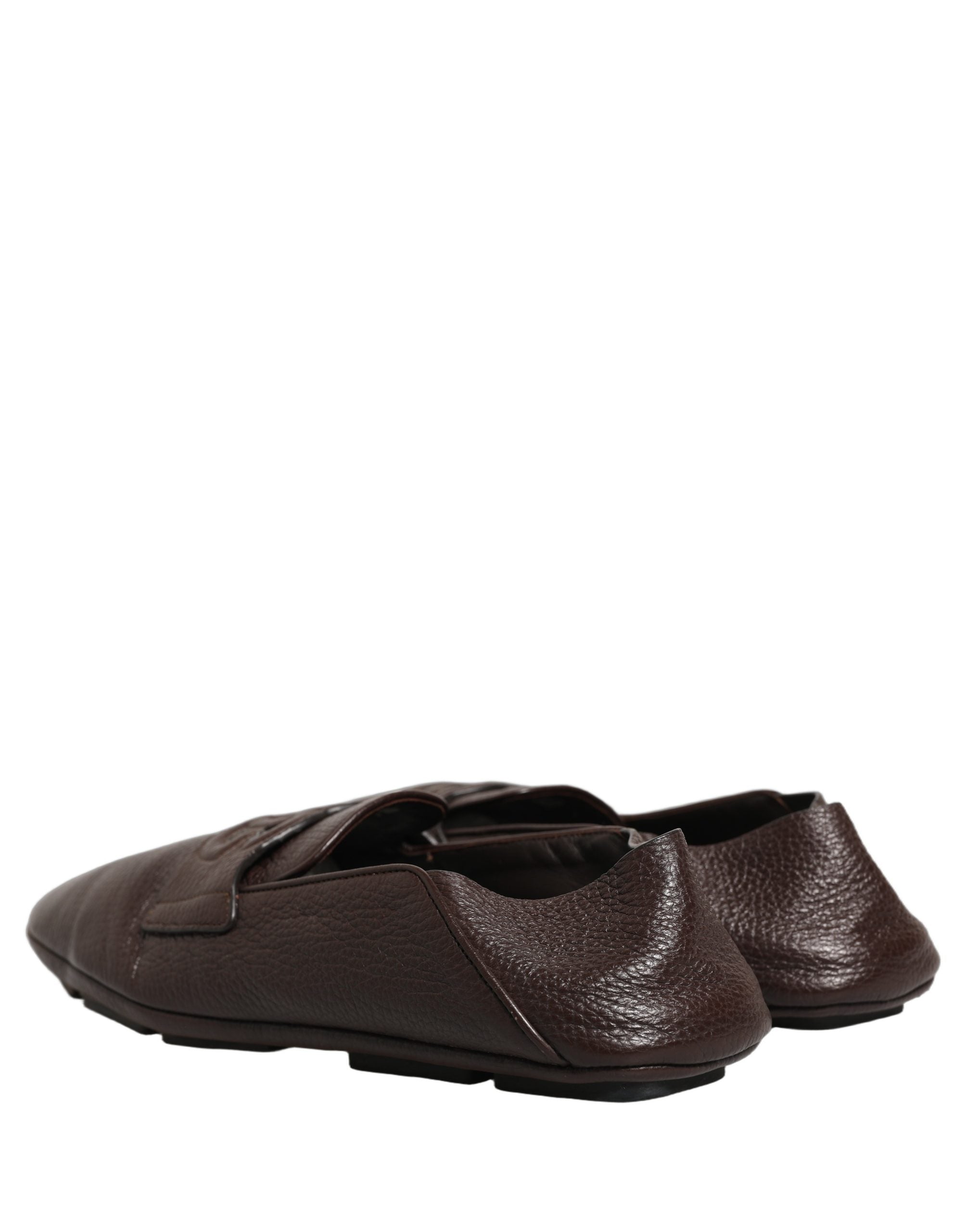 Dolce & Gabbana Brown Deerskin Leather Driver Loafers Shoes