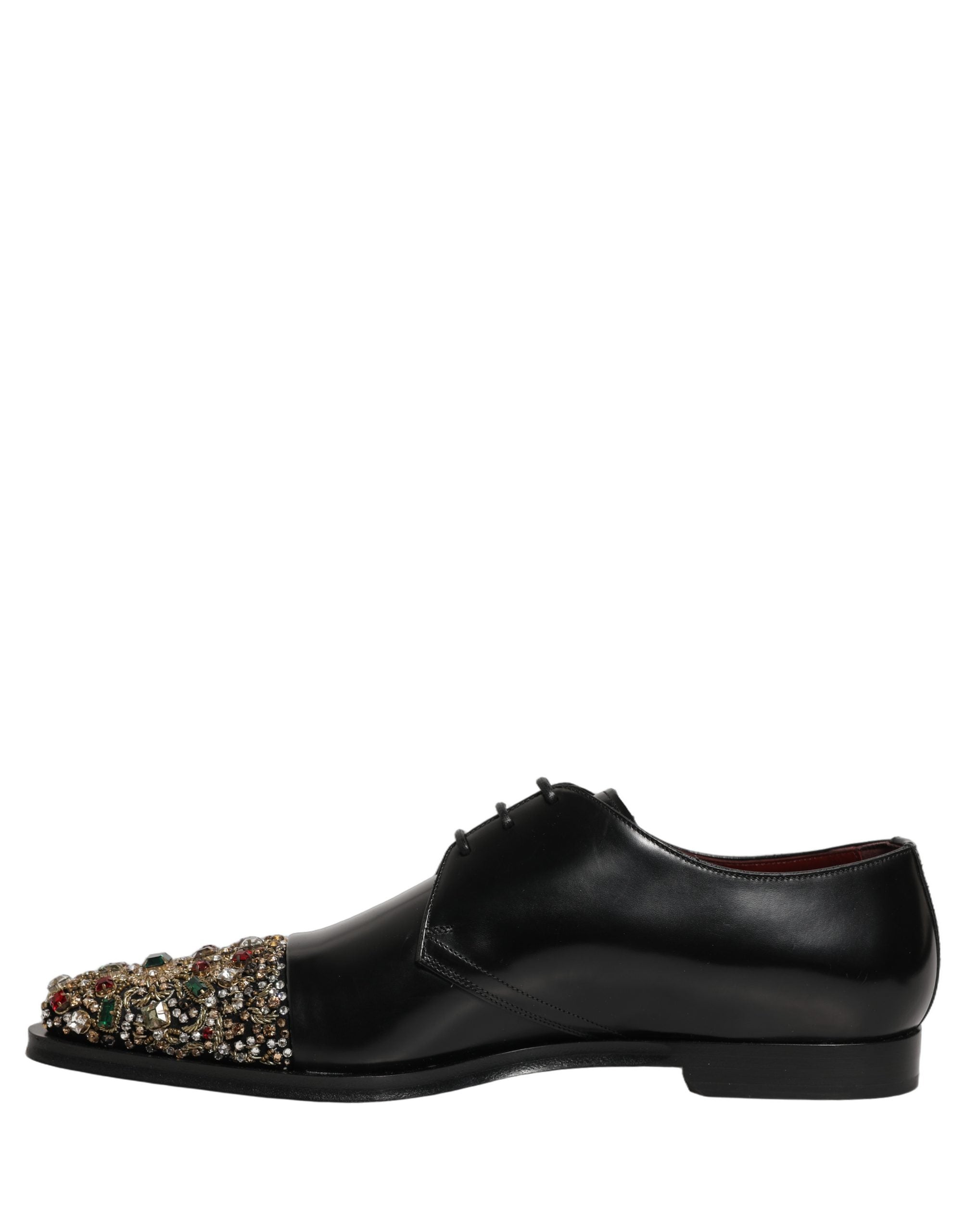 Dolce & Gabbana Black Embellished Derby Dress Formal Shoes