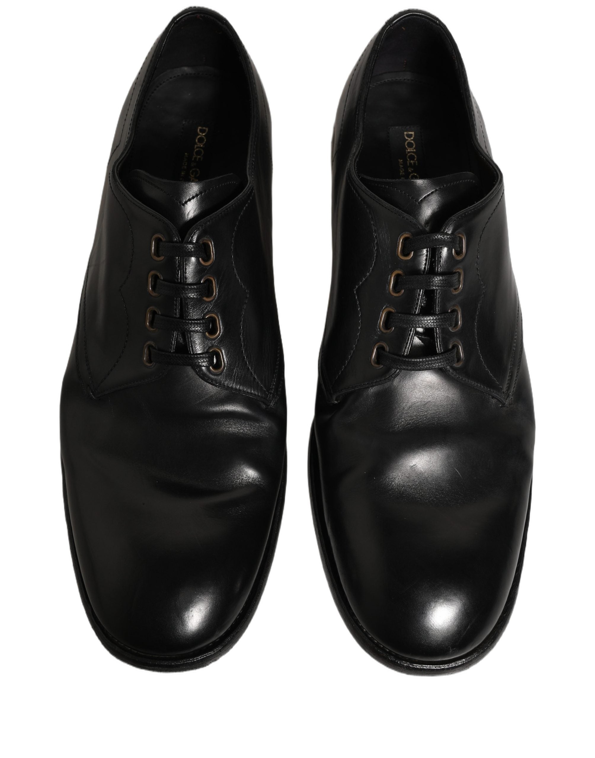 Dolce & Gabbana Black Leather Lace Up Derby Dress Formal Shoes
