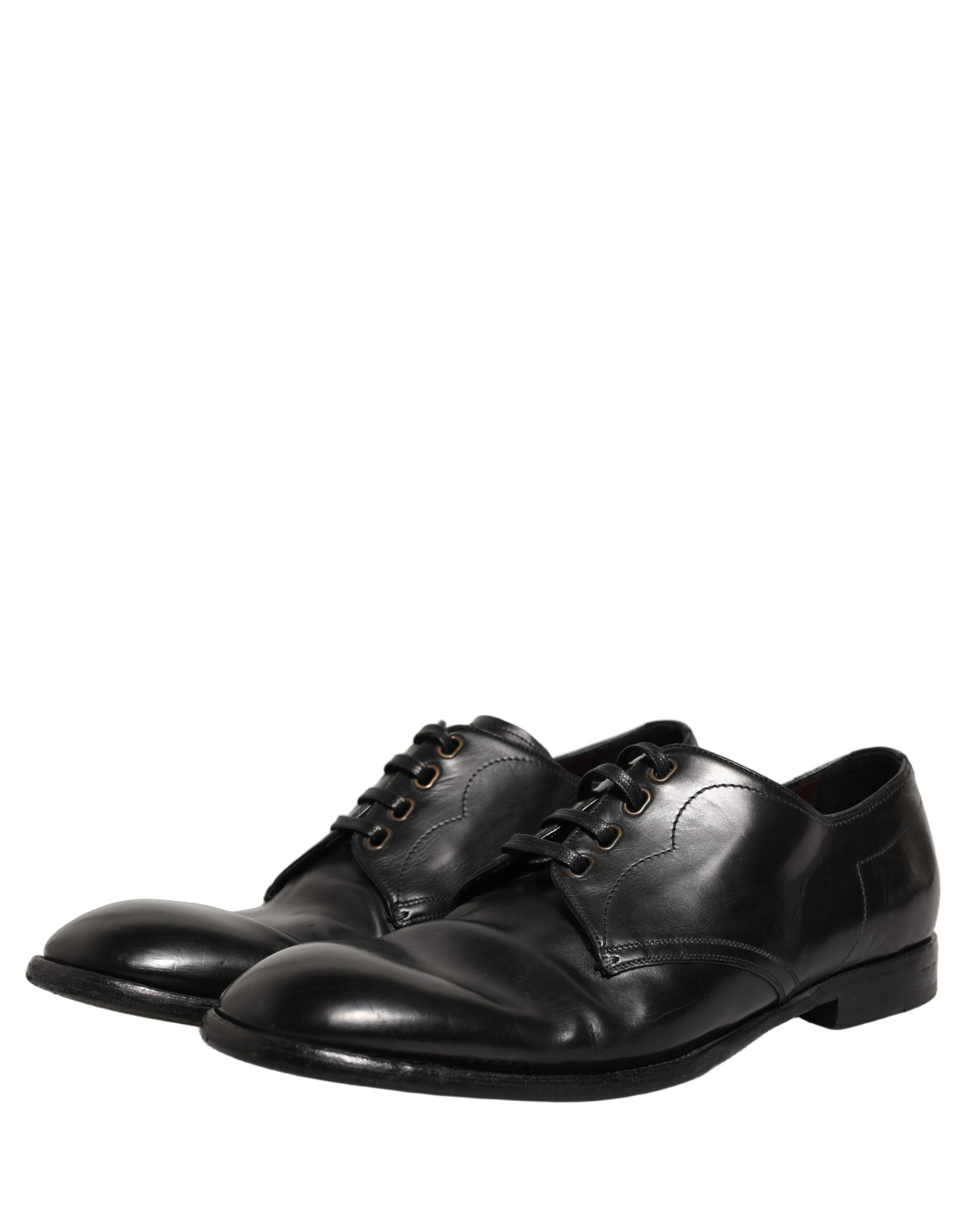 Dolce & Gabbana Black Leather Lace Up Derby Dress Formal Shoes