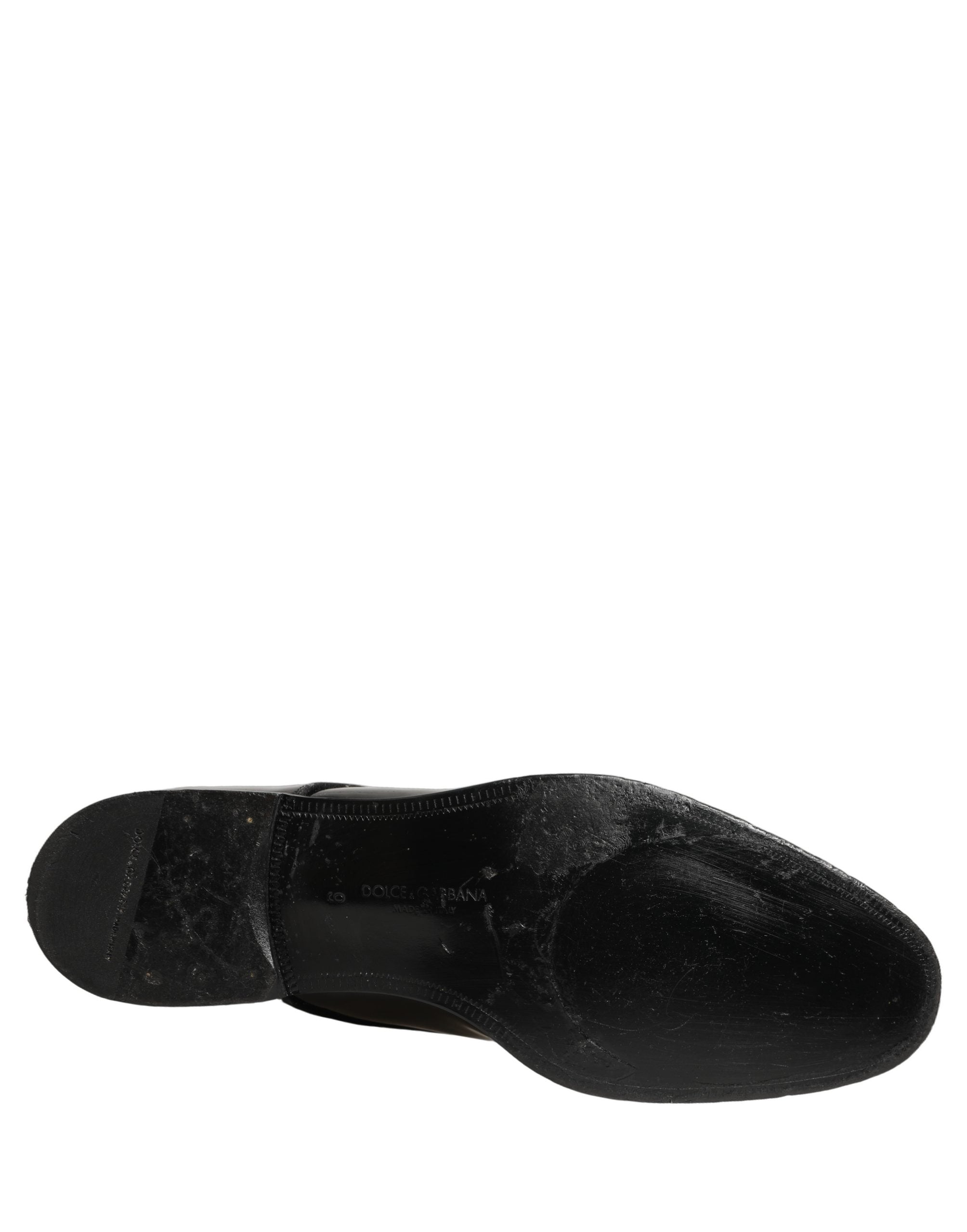 Dolce & Gabbana Black Leather Lace Up Derby Dress Formal Shoes