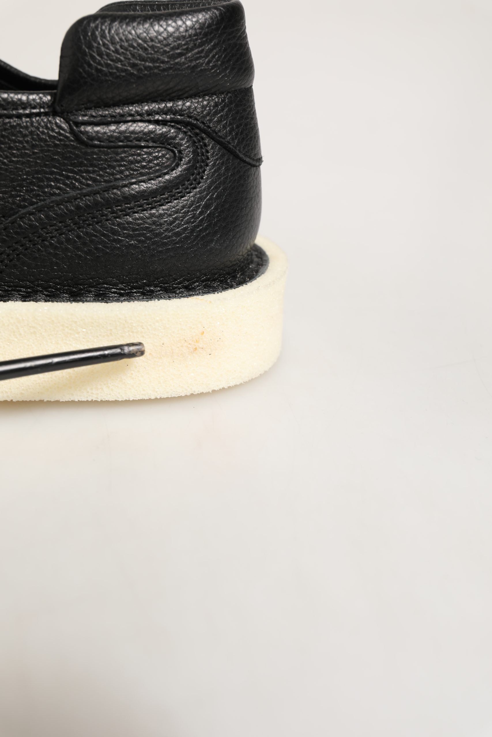 Dolce & Gabbana Black Leather Lace Up Low Top Sneakers Shoes