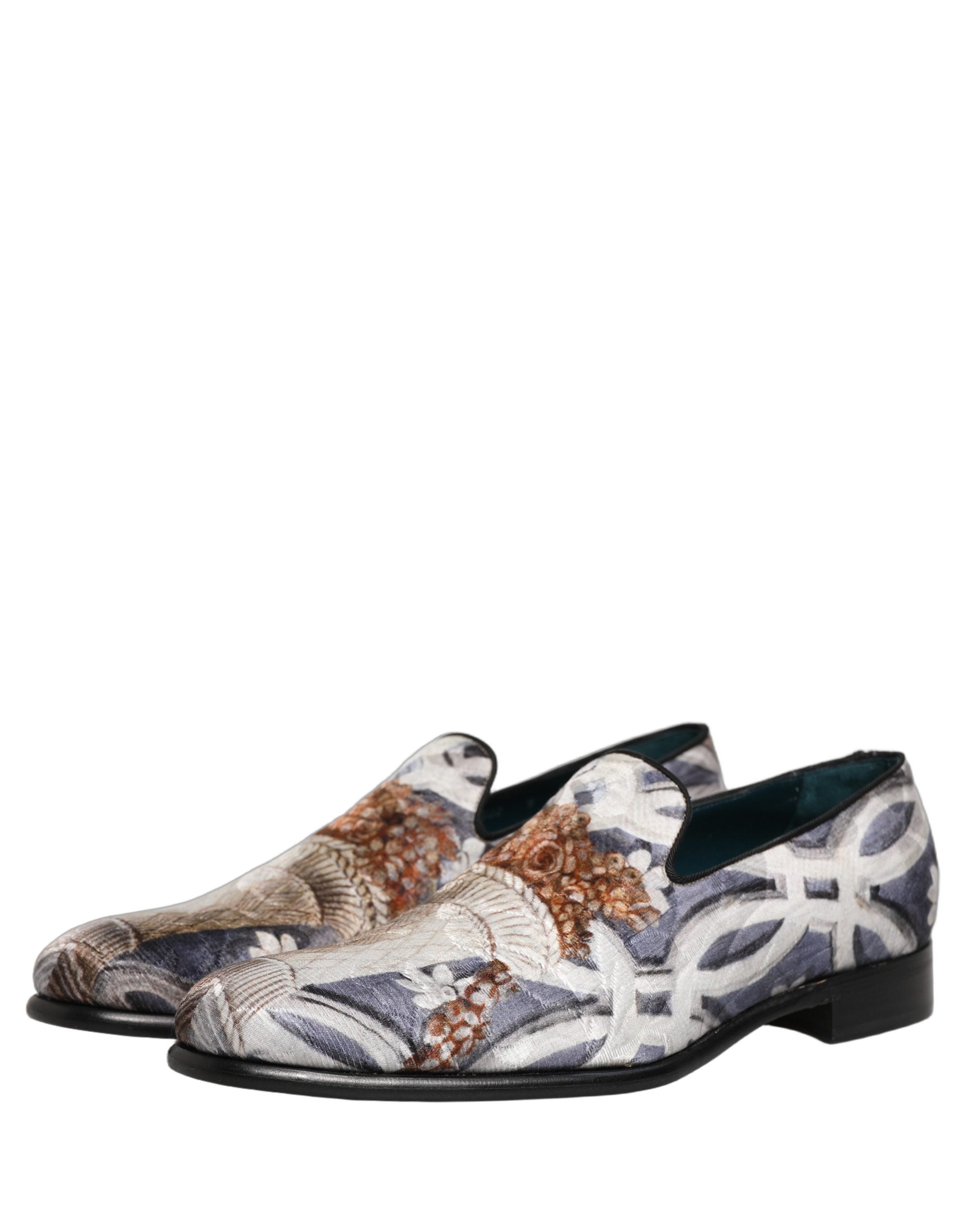 Dolce & Gabbana Multicolor Floral Tapestry Embroidery Loafer Shoes
