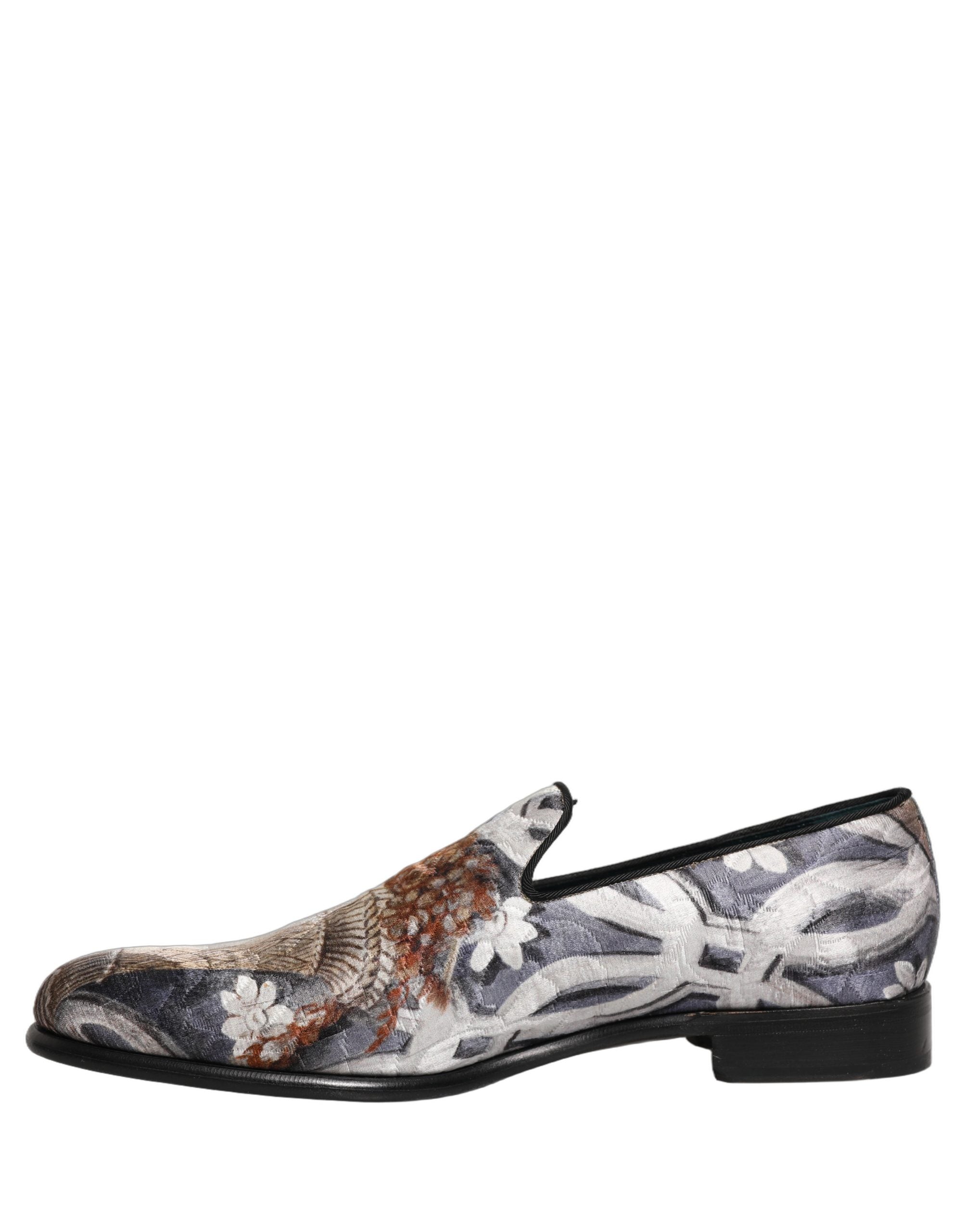 Dolce & Gabbana Multicolor Floral Tapestry Embroidery Loafer Shoes