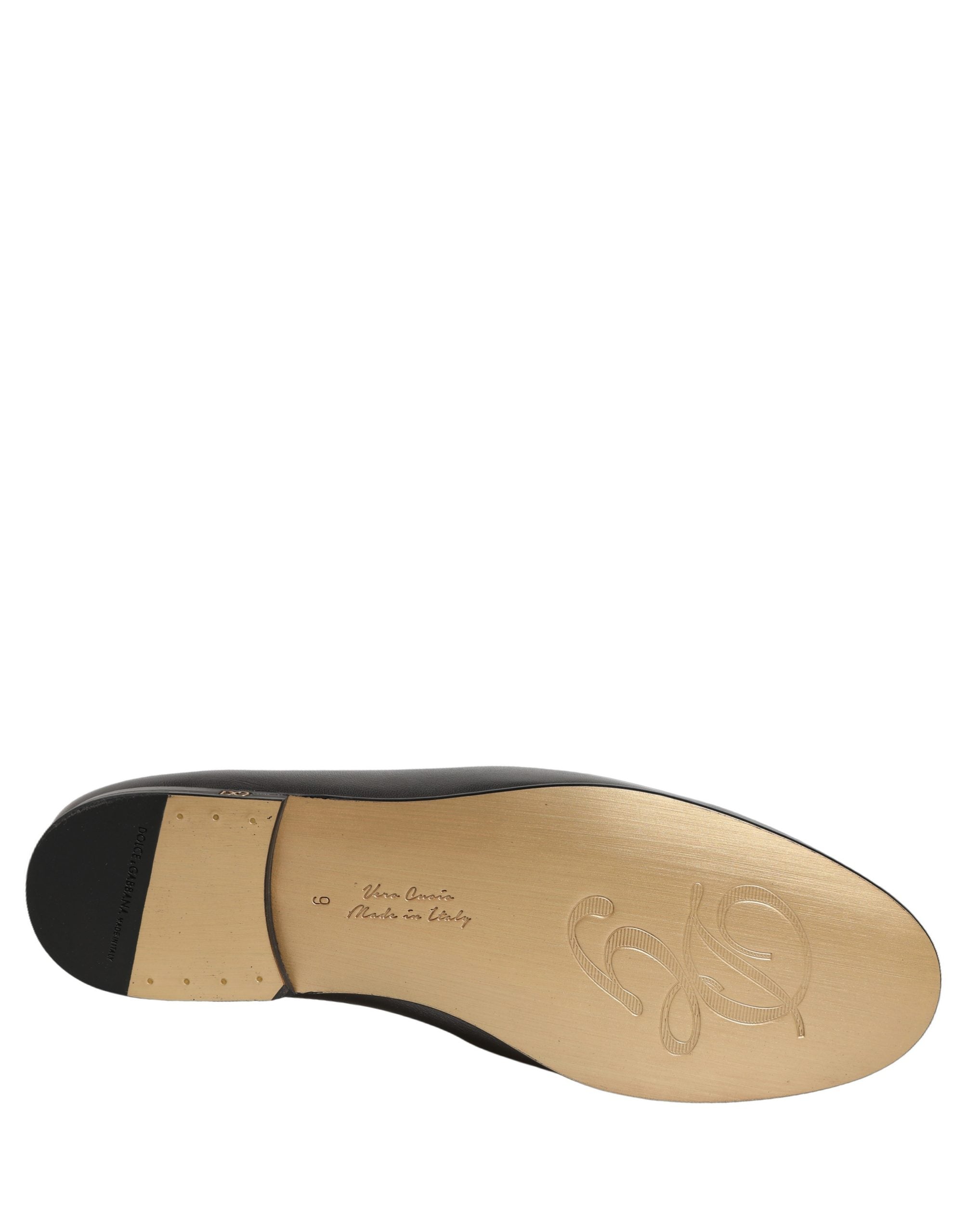 Dolce & Gabbana Silver Leather DG Logo Slip On Loafers Shoes