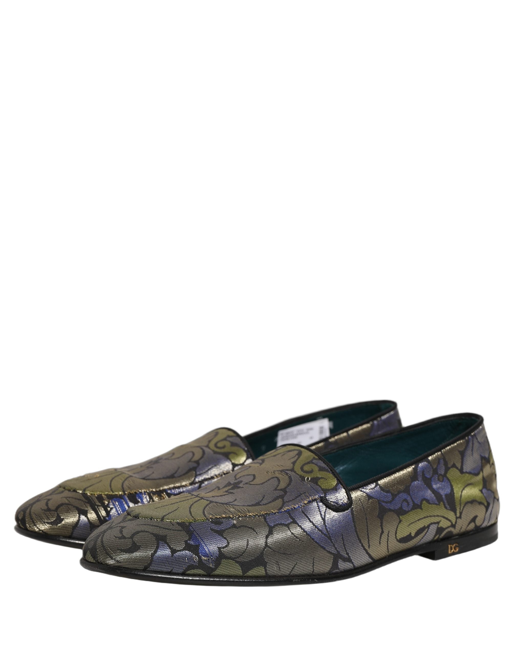 Dolce & Gabbana Multicolor Floral Jacquard Men Loafers Shoes