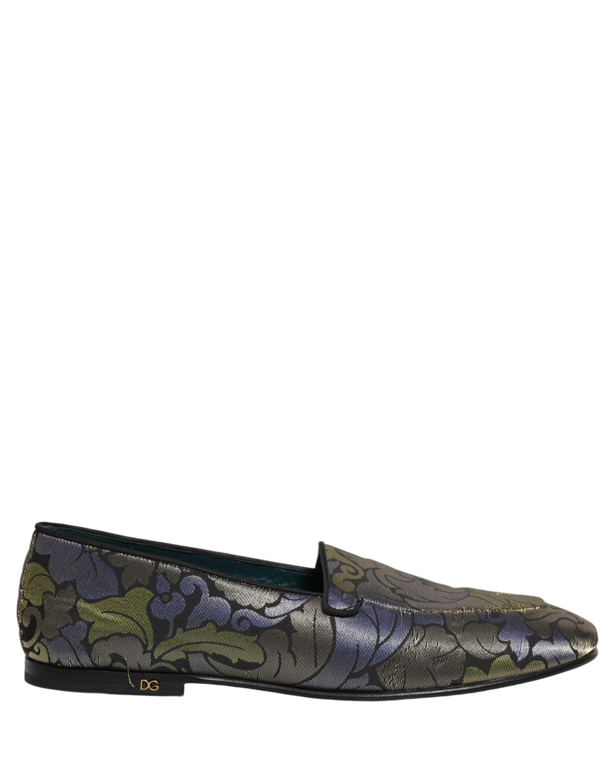 Dolce & Gabbana Multicolor Floral Jacquard Men Loafers Shoes