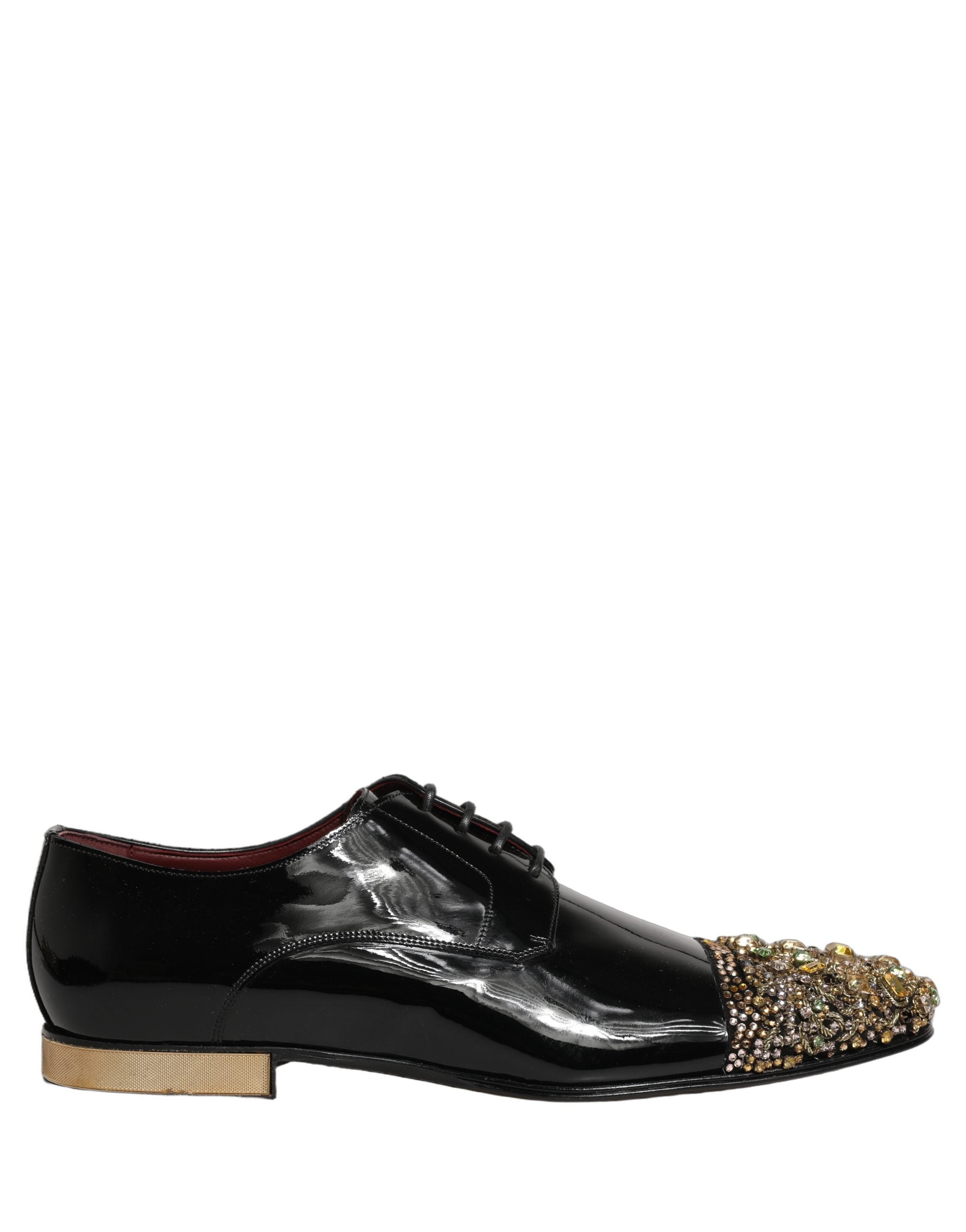 Dolce & Gabbana Black Embellished Men Derby Dress Formal Shoes