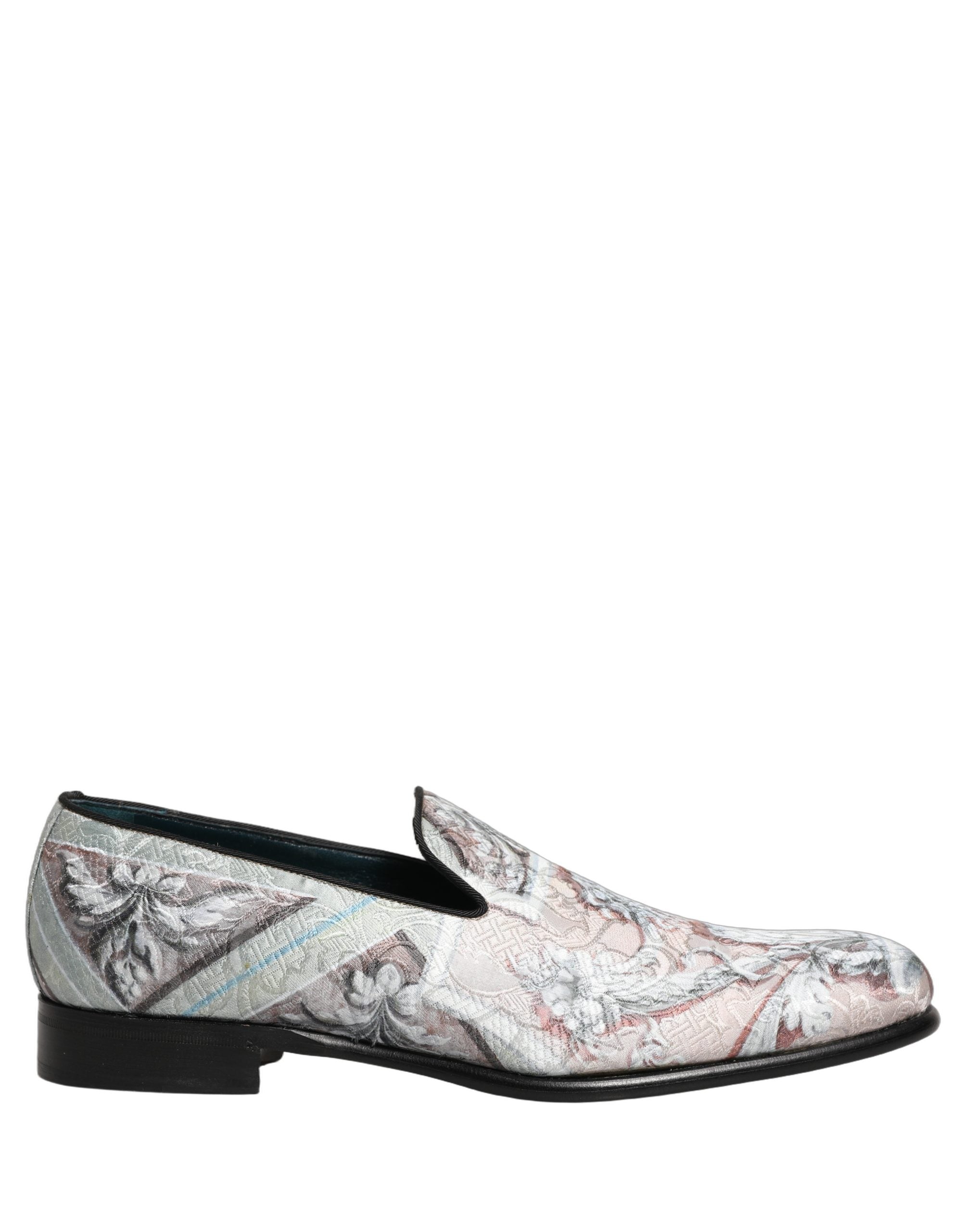 Dolce & Gabbana Multicolor Velvet Baroque Dress Loafers Shoes