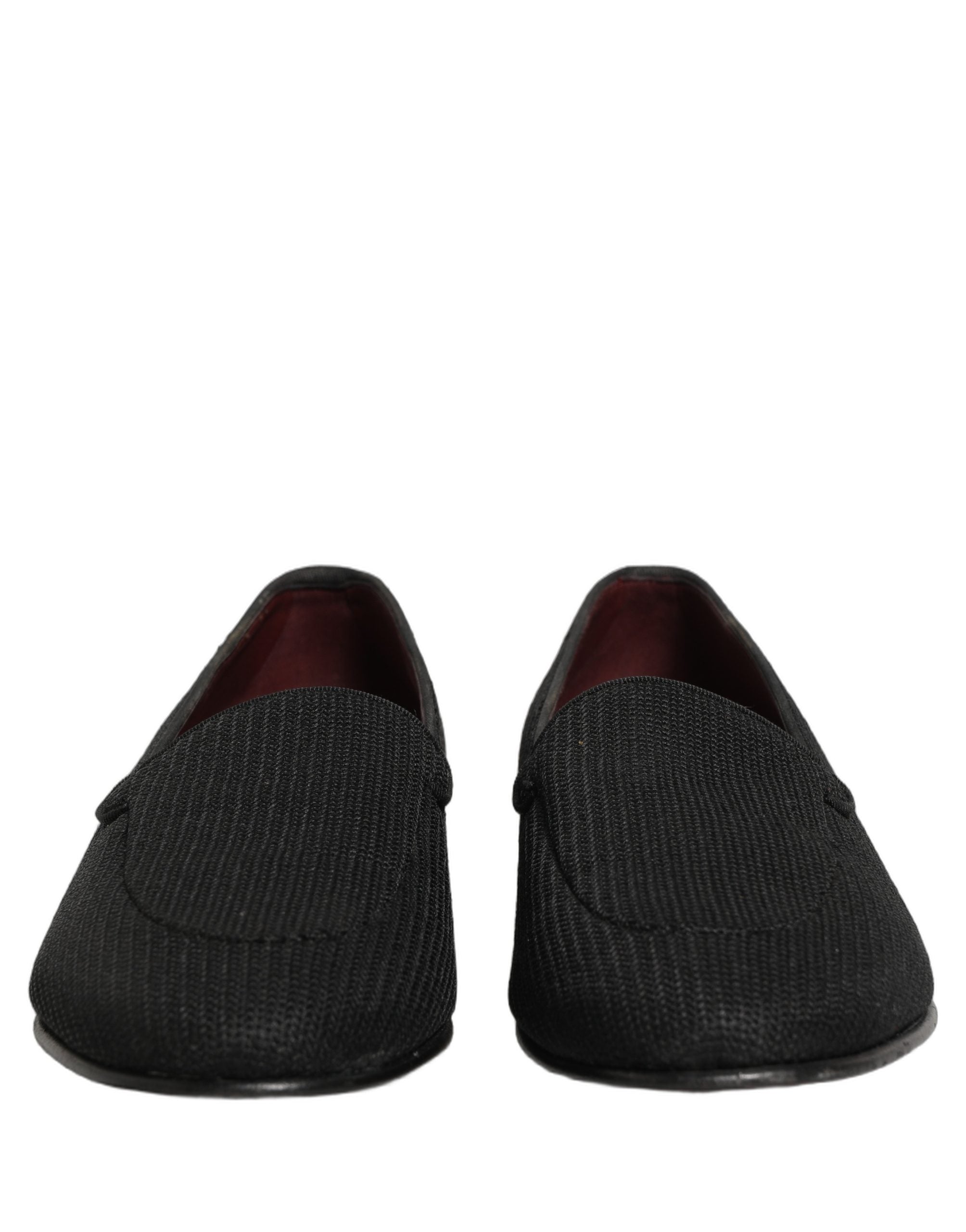 Dolce & Gabbana Black Woven Men Slip On Dress Loafers Shoes