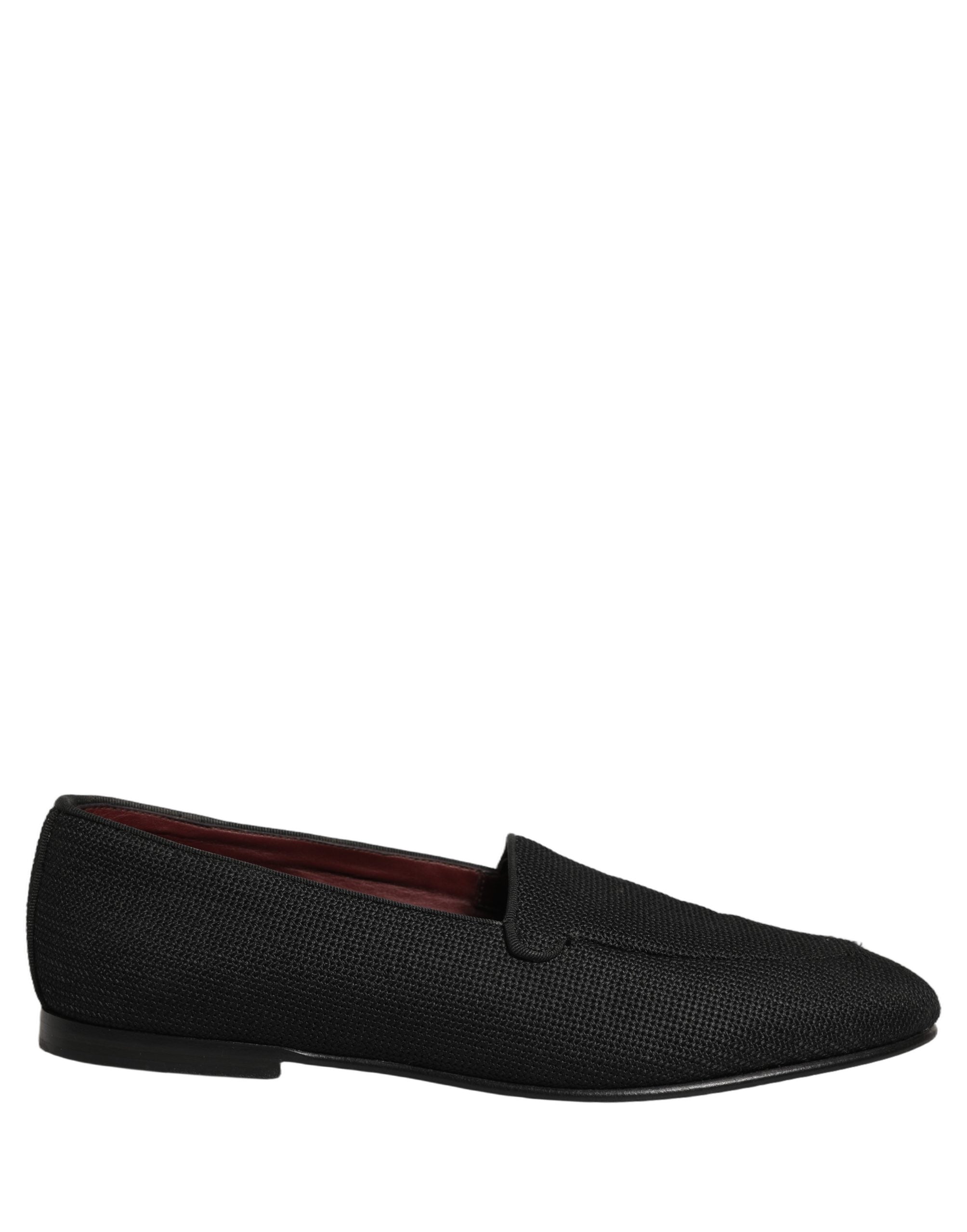 Dolce & Gabbana Black Woven Men Slip On Dress Loafers Shoes