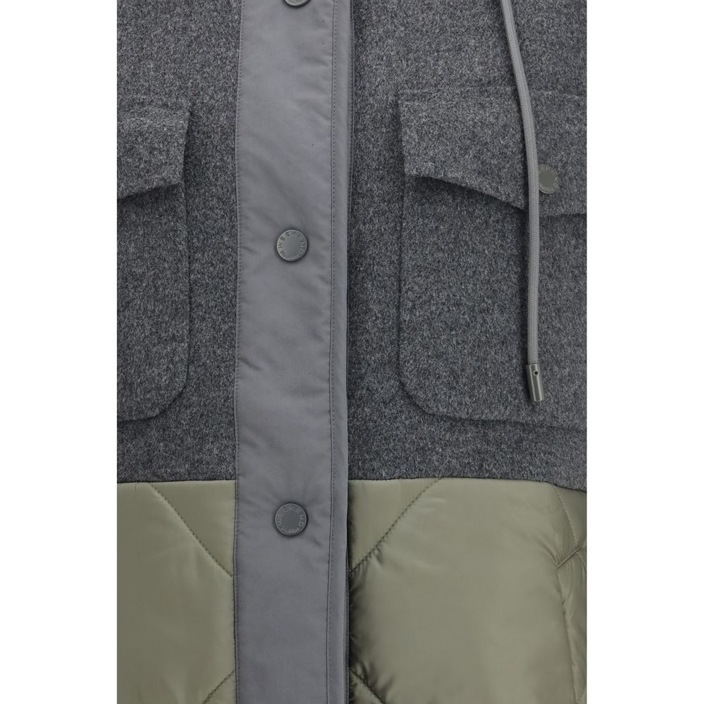 Max Mara Gray Wool Oves Aries Shell Jacket
